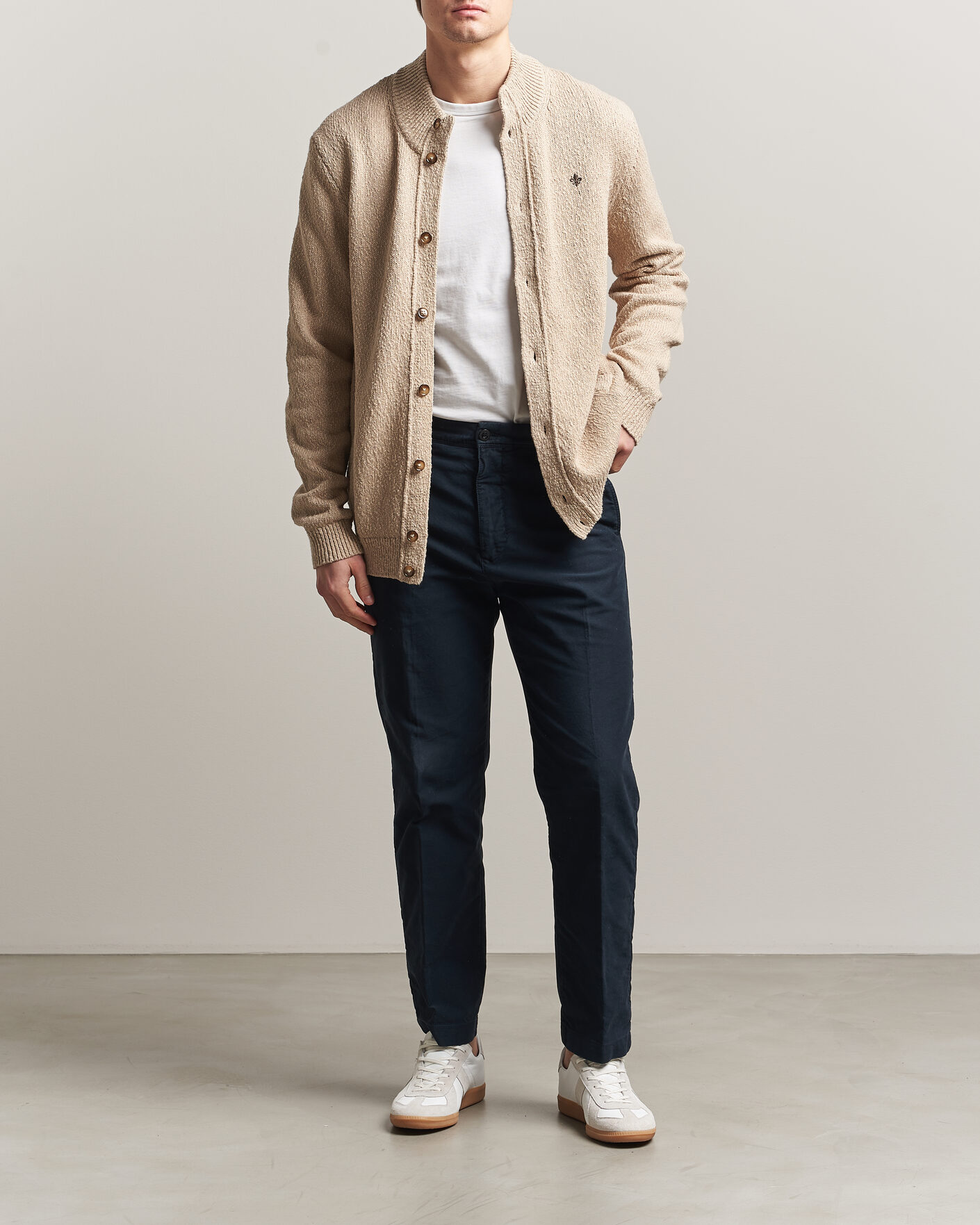Mies | Puserot | Morris | Windham Button Cardigan Khaki