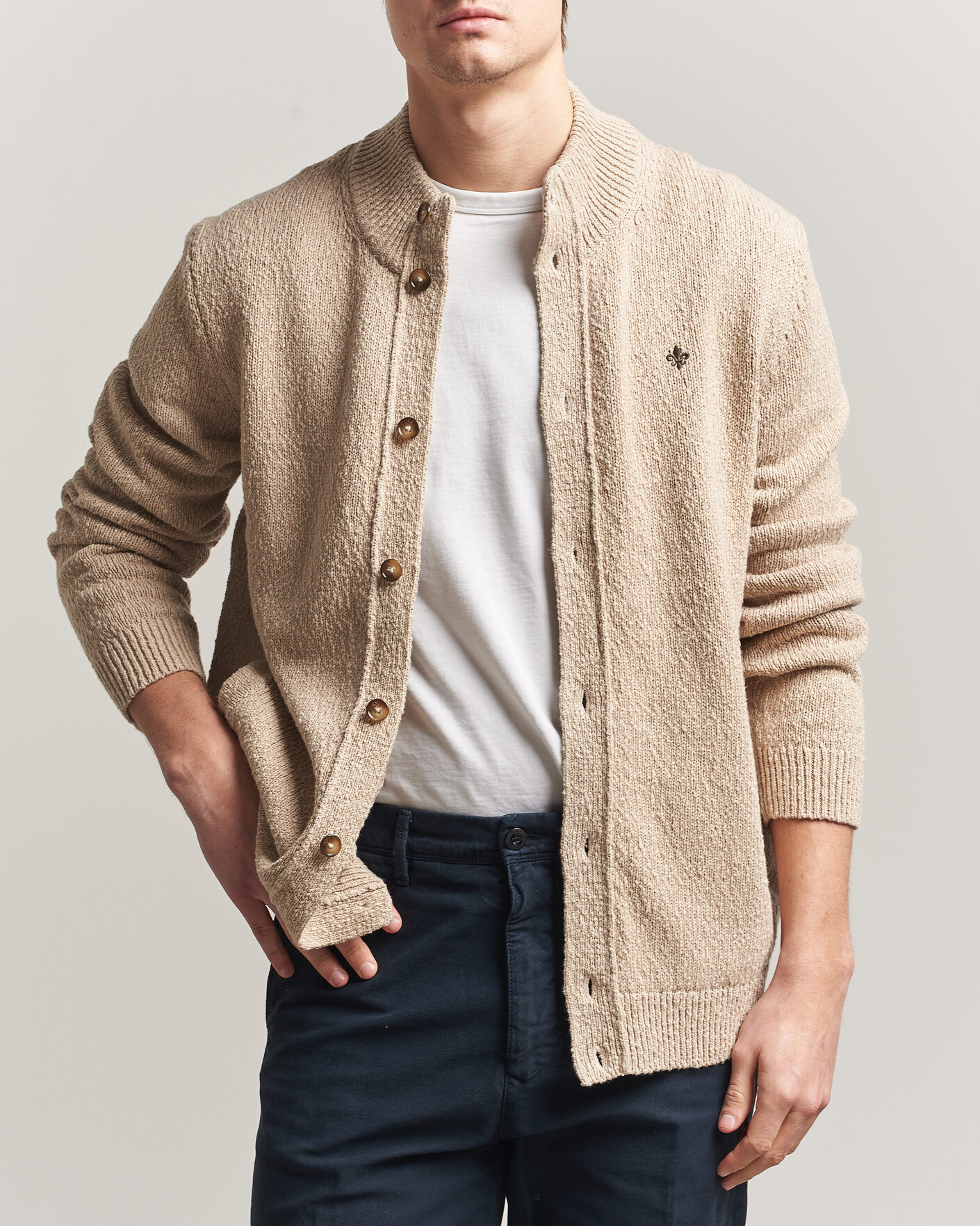 Mies | Puserot | Morris | Windham Button Cardigan Khaki