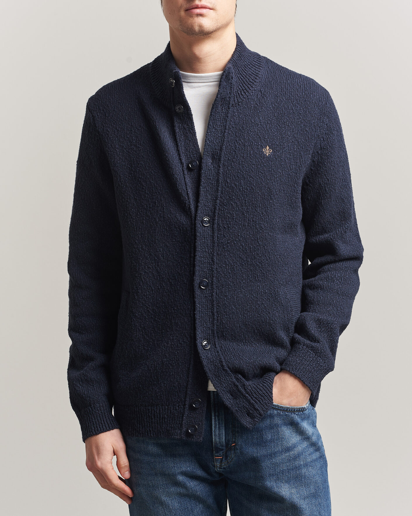 Mies | Puserot | Morris | Windham Button Cardigan Navy