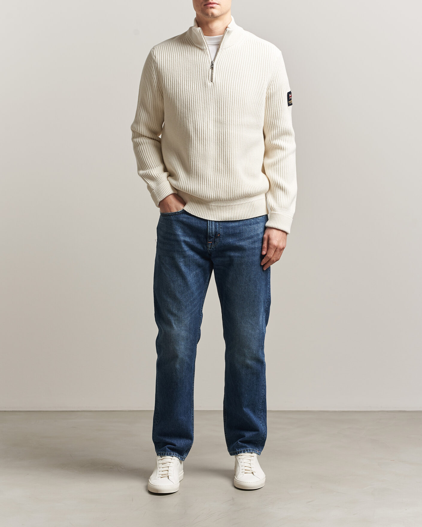 Mies | Puserot | Morris | Brenton Half-Zip Off White