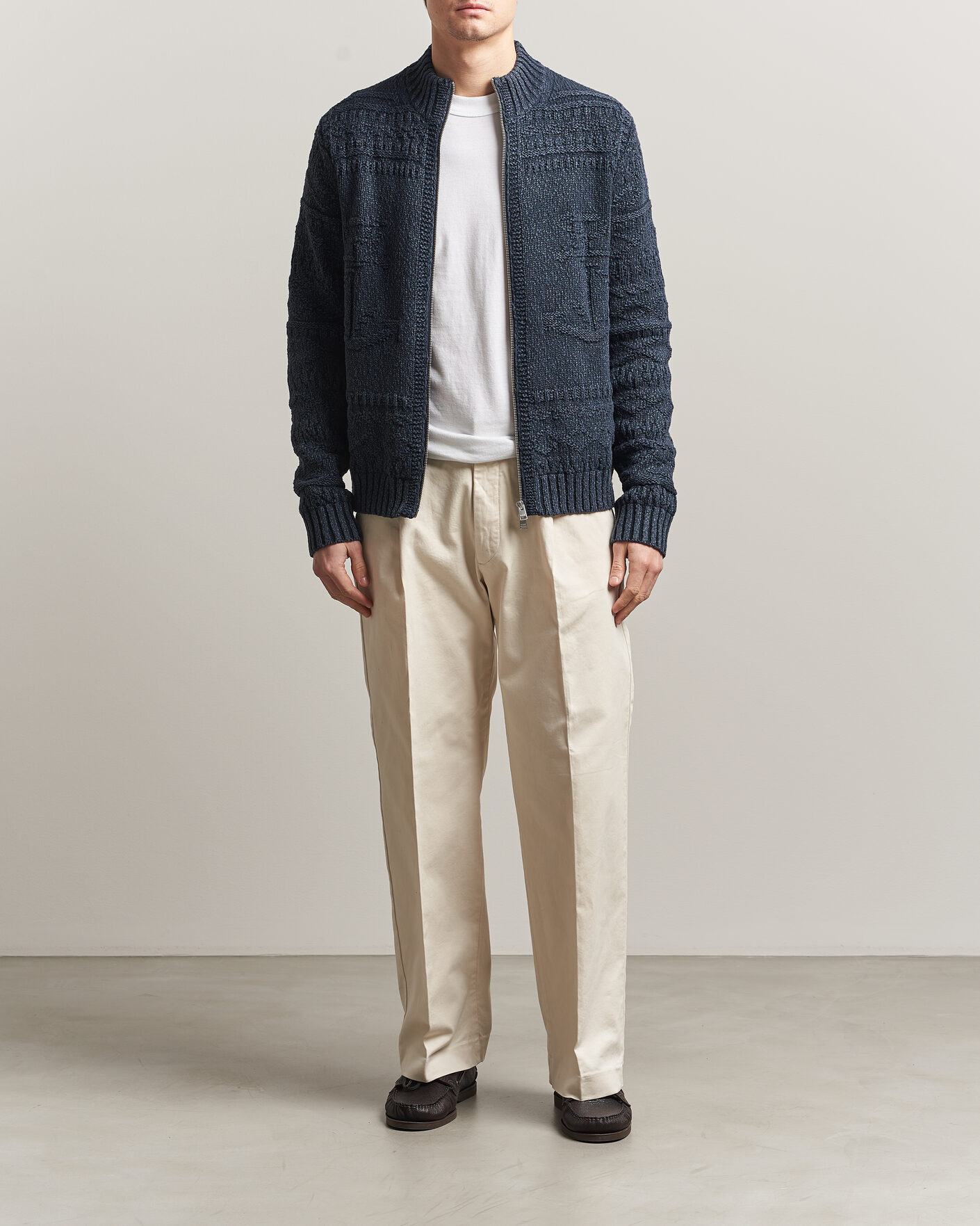 Mies | Puserot | Morris | Chatham Knitted Jacket Navy