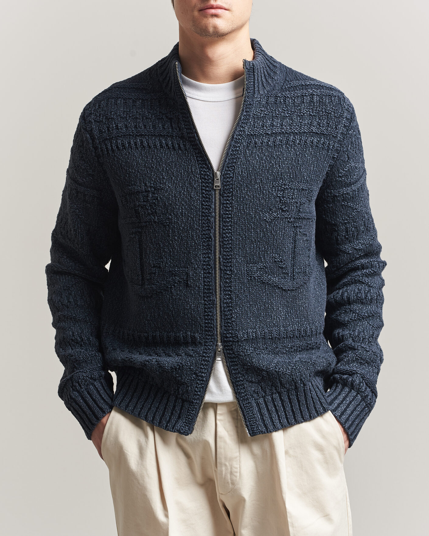 Mies | Puserot | Morris | Chatham Knitted Jacket Navy