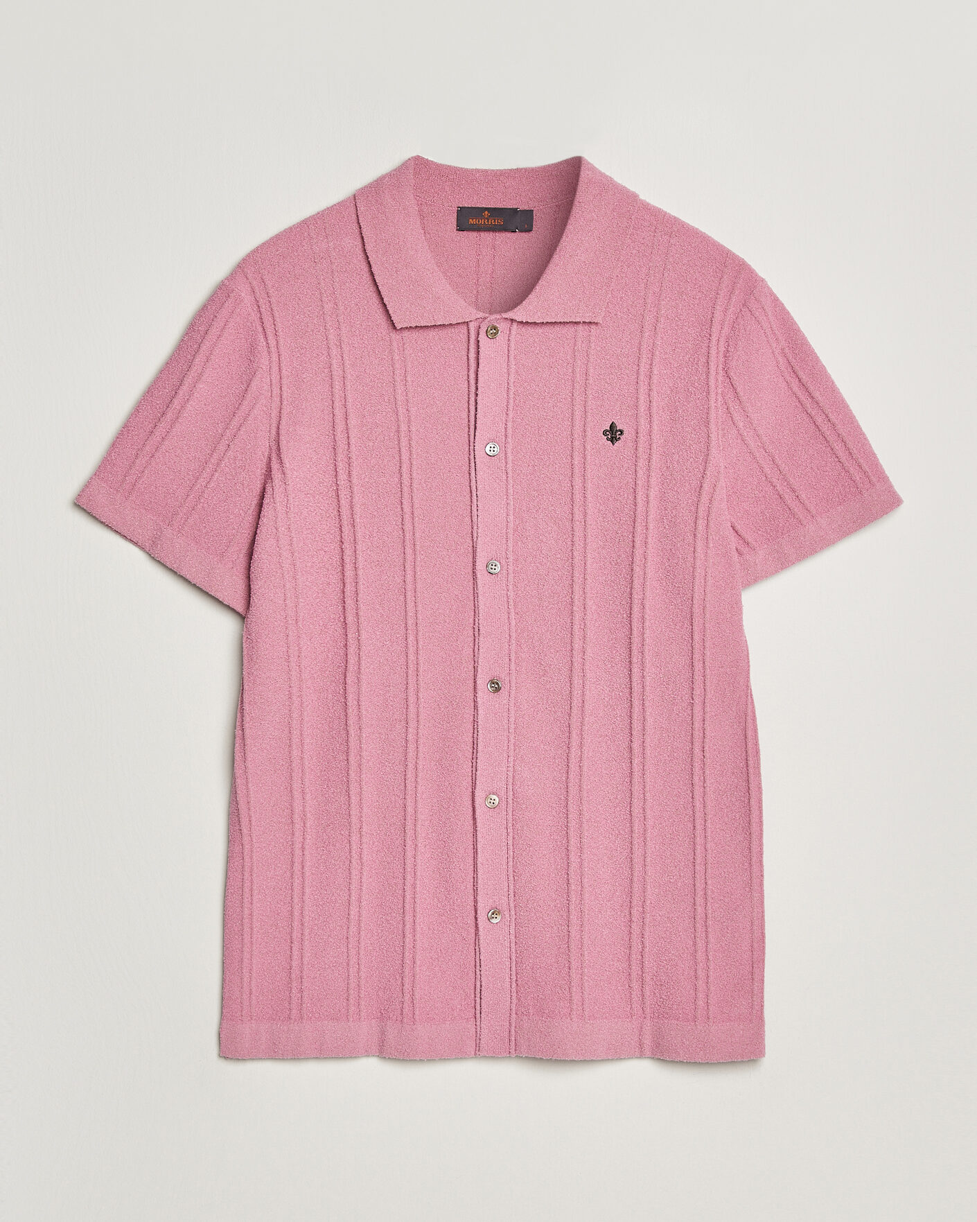 Mies | Kauluspaidat | Morris | Clayton Knitted Short Sleeve Shirt Pink