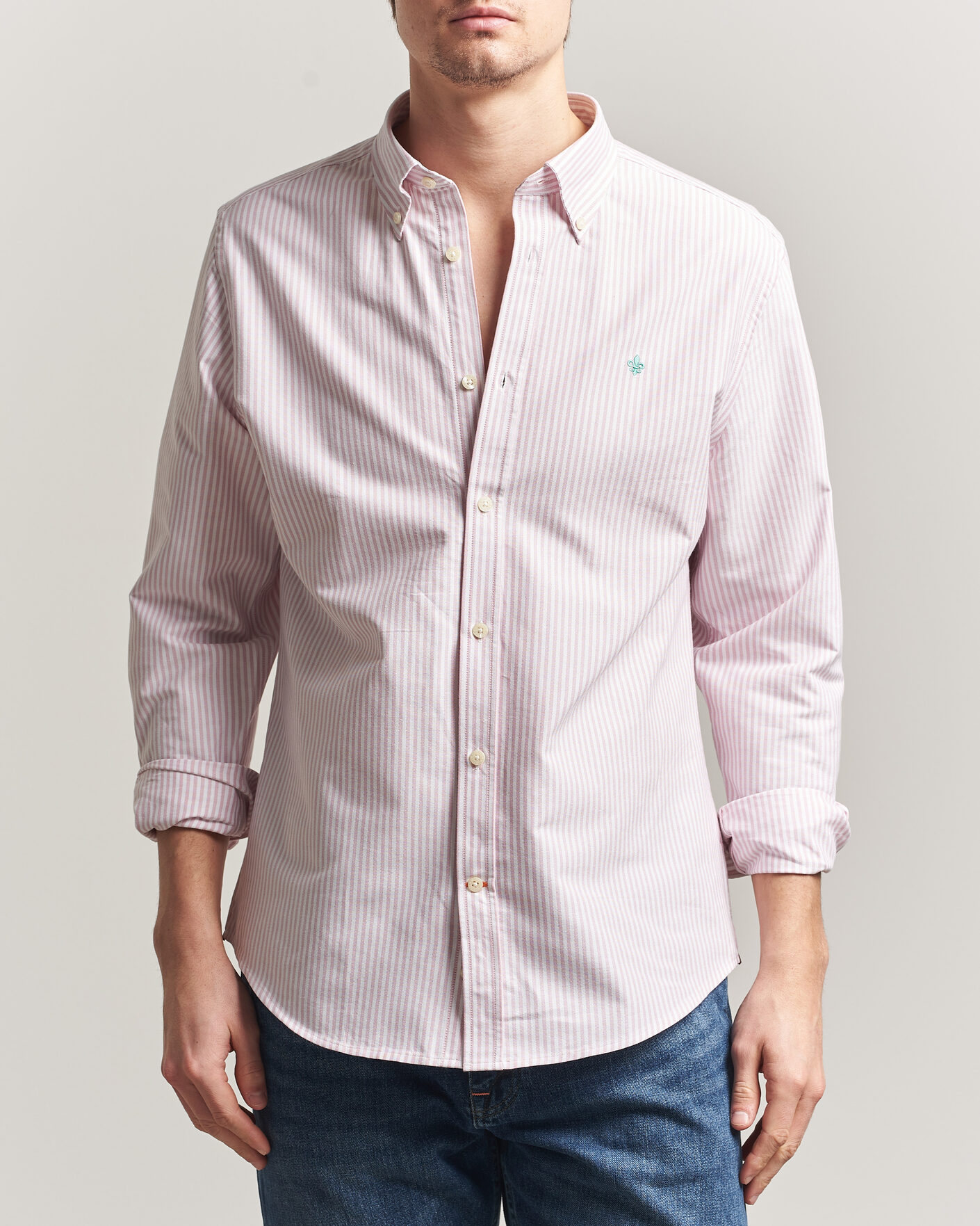 Mies | Kauluspaidat | Morris | Douglas Striped Oxford Shirt Pink