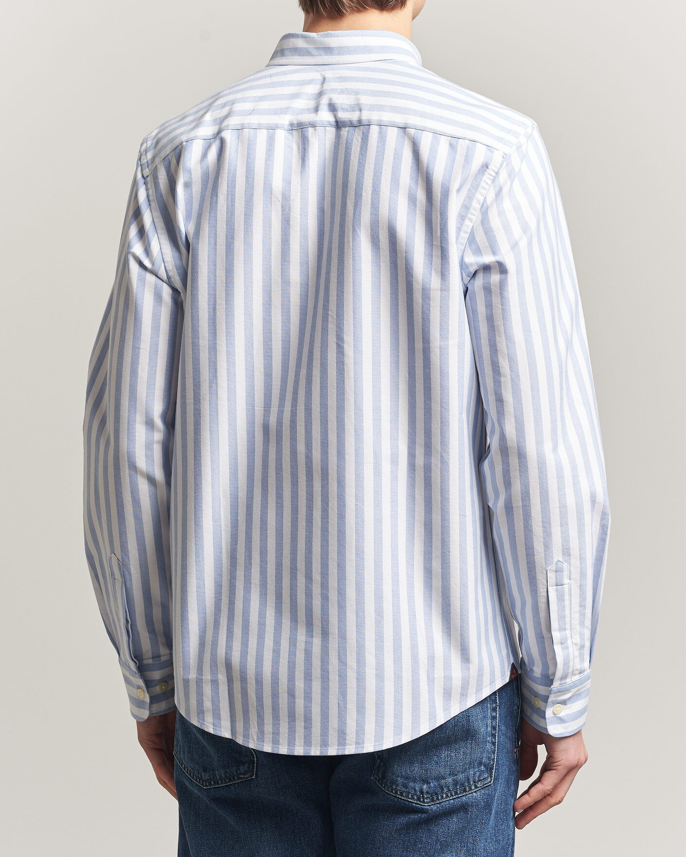 Mies | Kauluspaidat | Morris | Douglas Striped Oxford Shirt Light Blue
