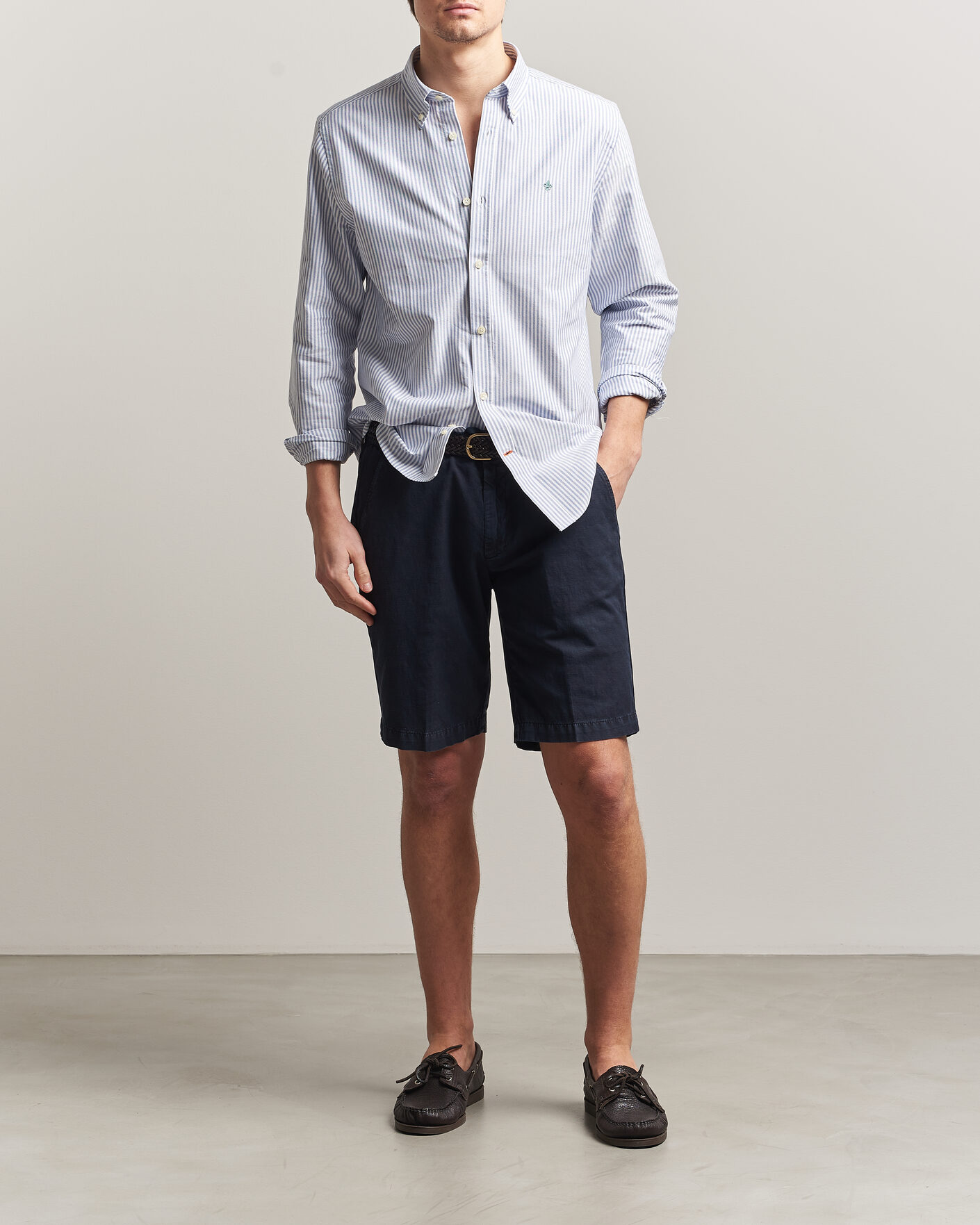 Mies | Kauluspaidat | Morris | Douglas Striped Oxford Shirt Dark Blue