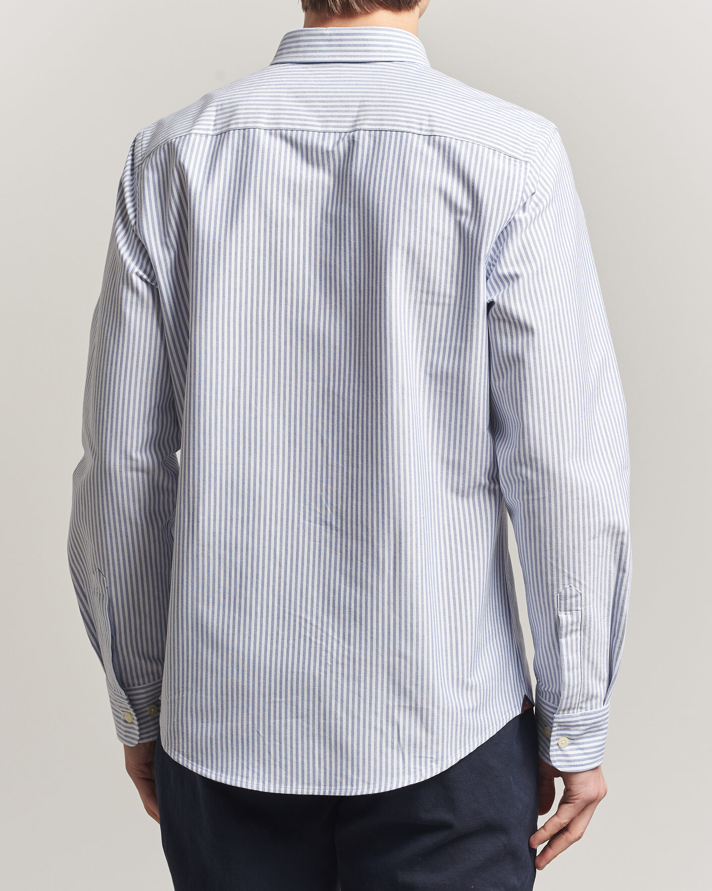 Mies | Kauluspaidat | Morris | Douglas Striped Oxford Shirt Dark Blue