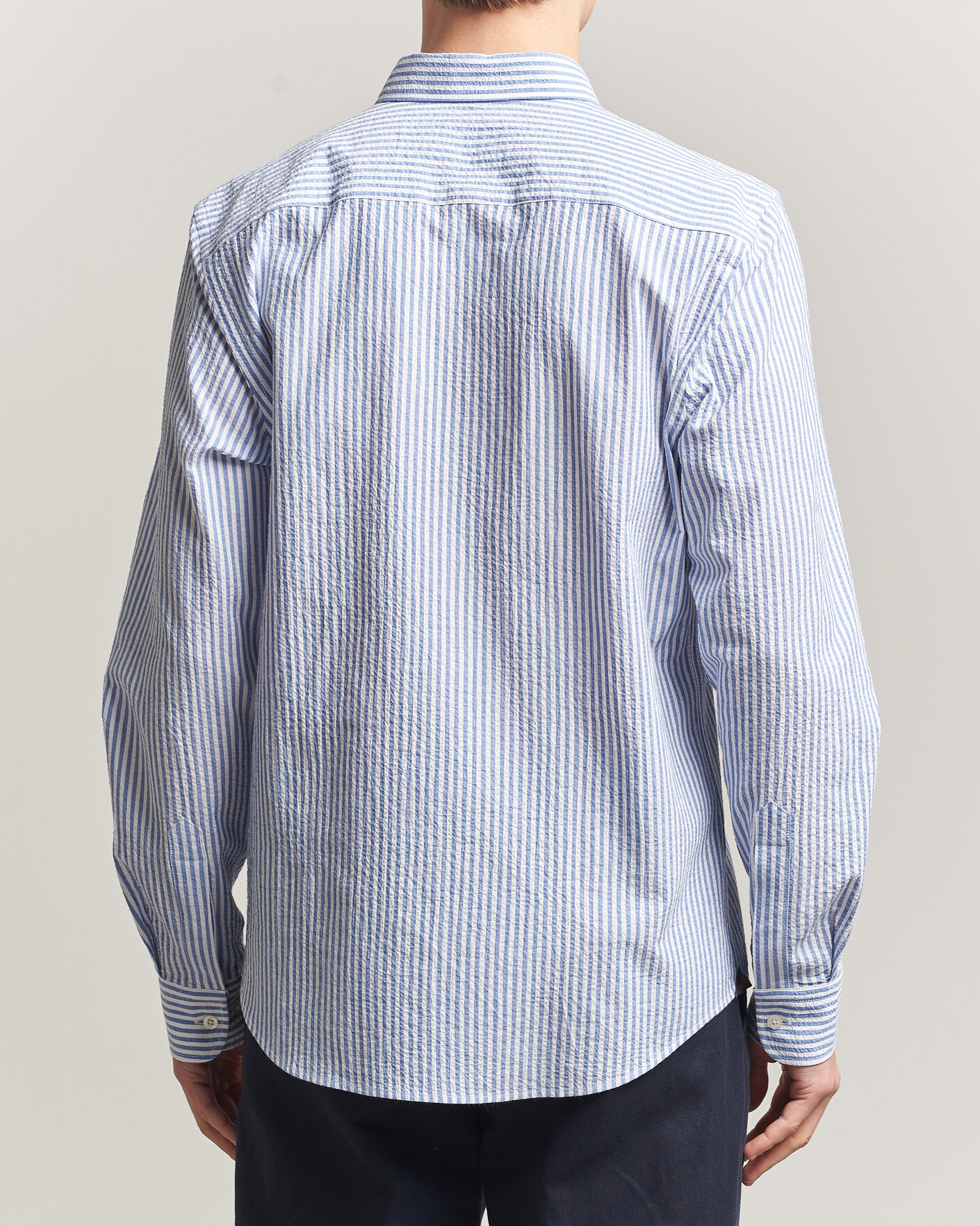 Mies | Kauluspaidat | Morris | Seersucker Shirt Blue