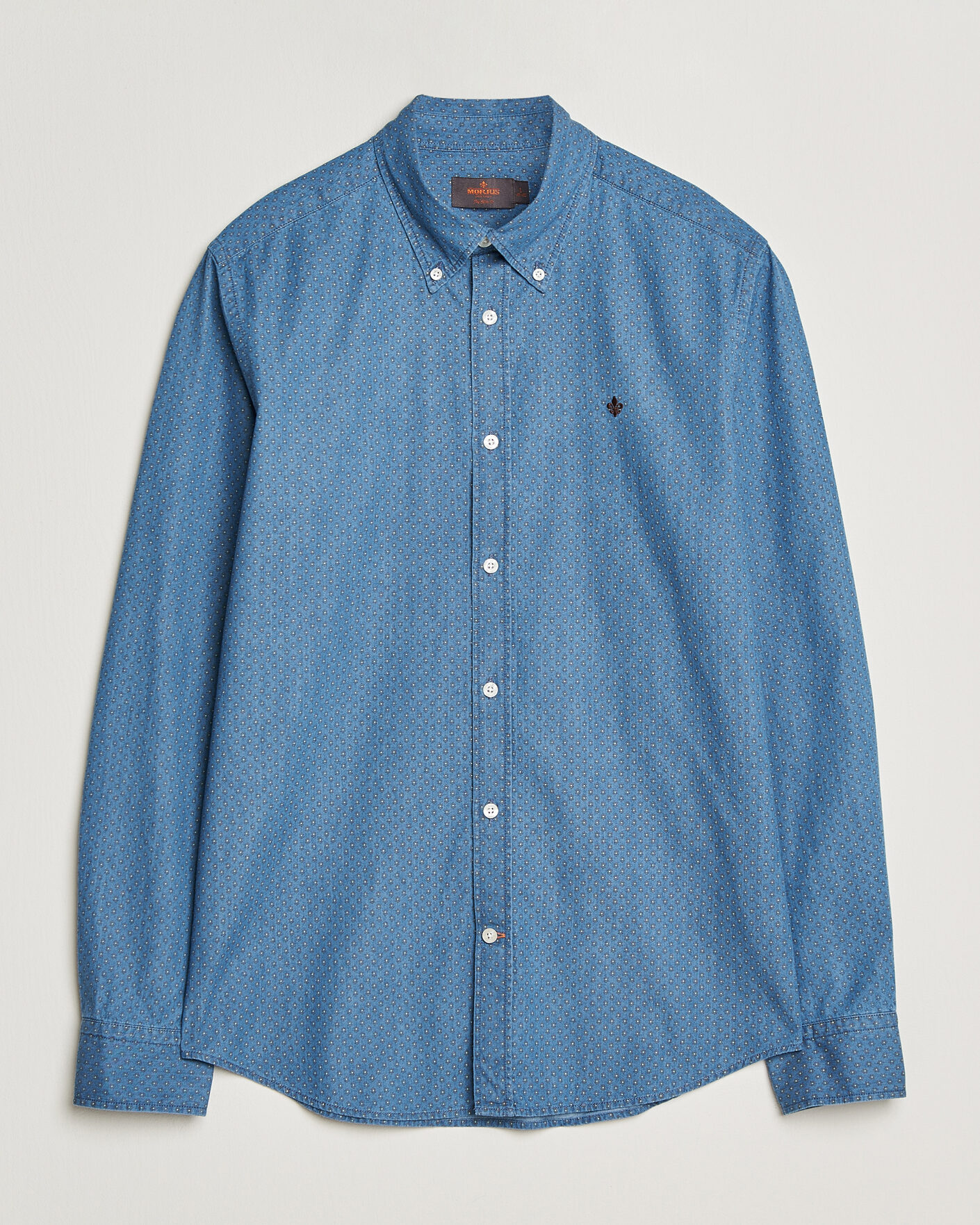 Mies | Kauluspaidat | Morris | Denim Printed Shirt Blue