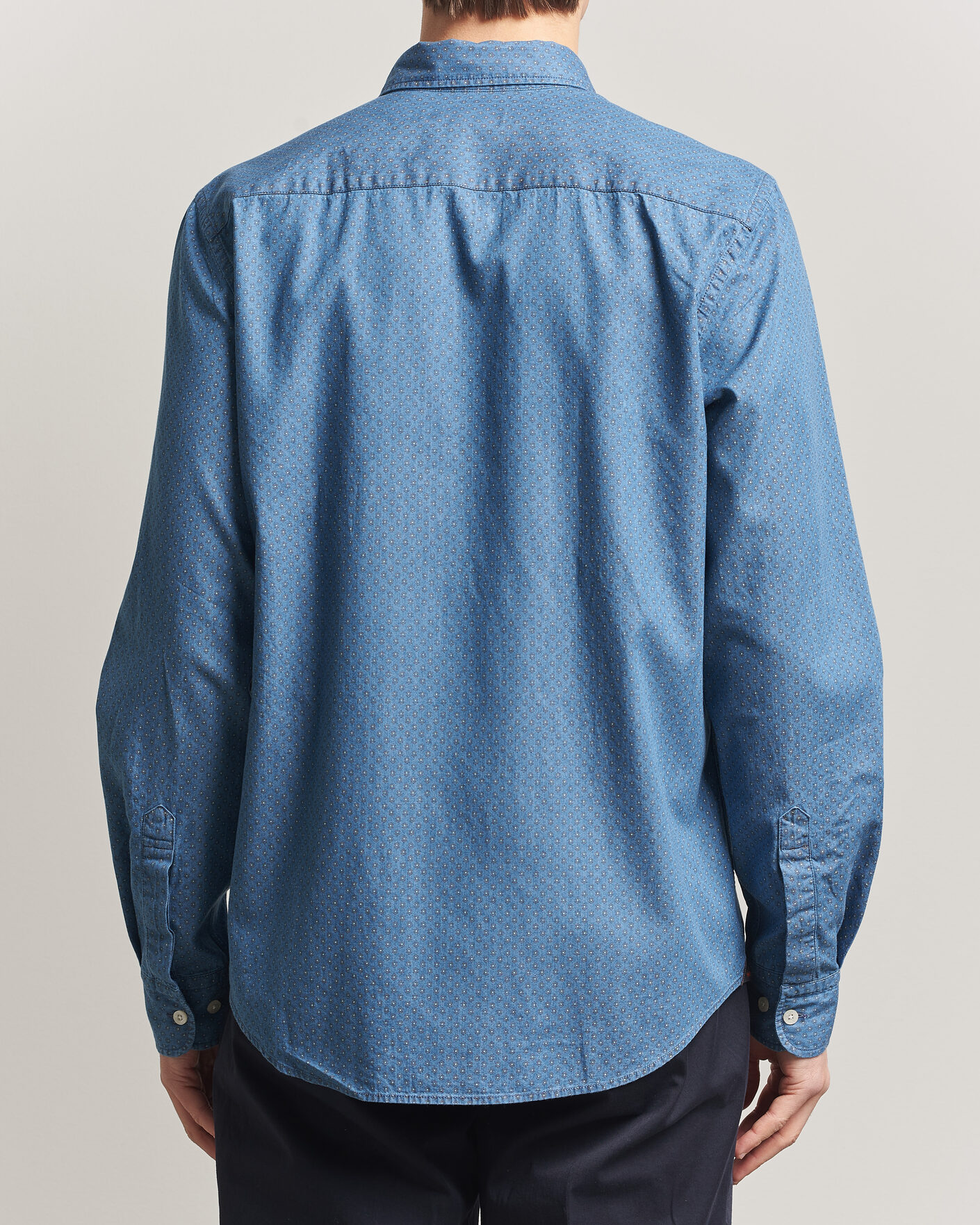 Mies | Kauluspaidat | Morris | Denim Printed Shirt Blue