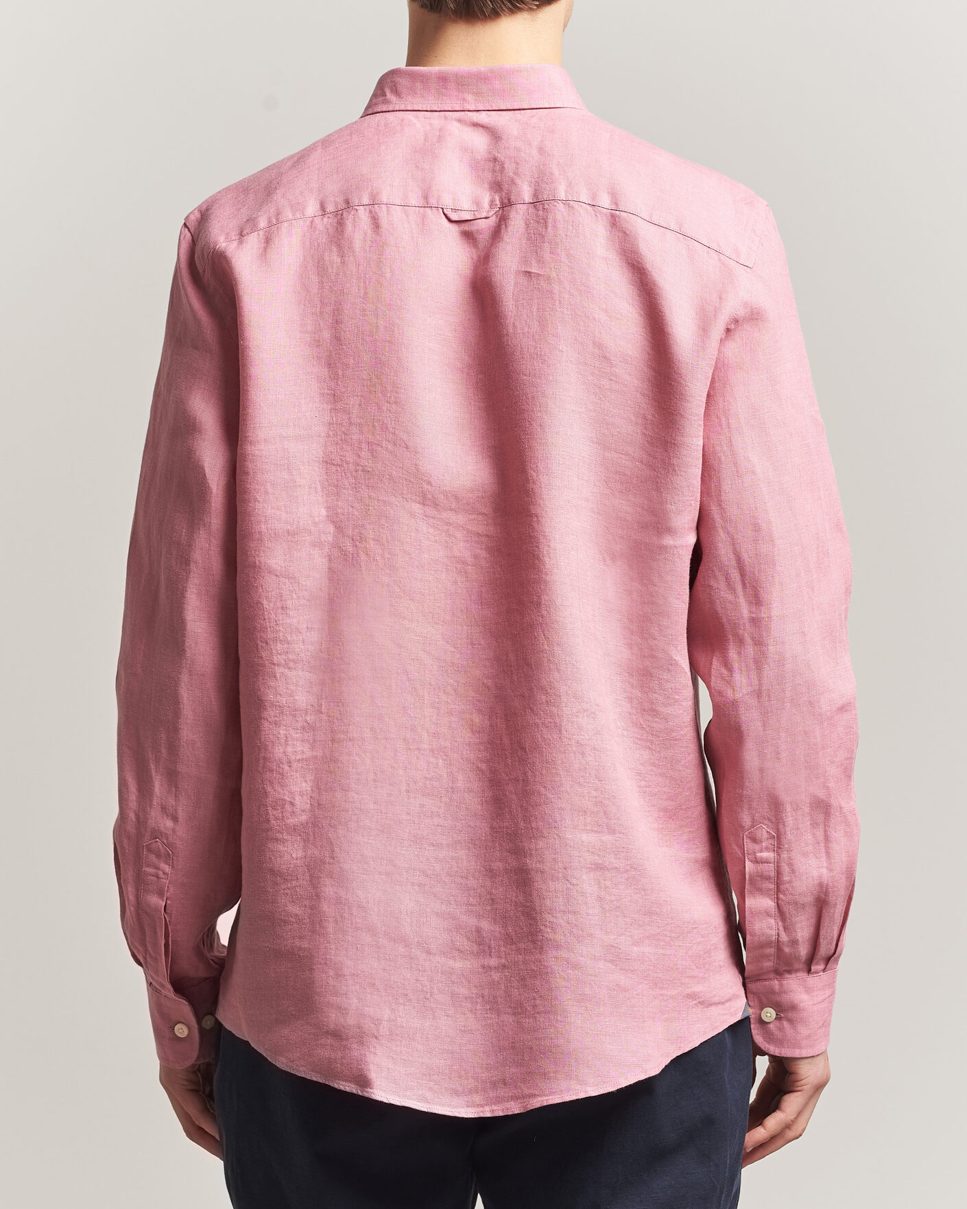 Mies | Kauluspaidat | Morris | Douglas Button Down Linen Shirt Pink