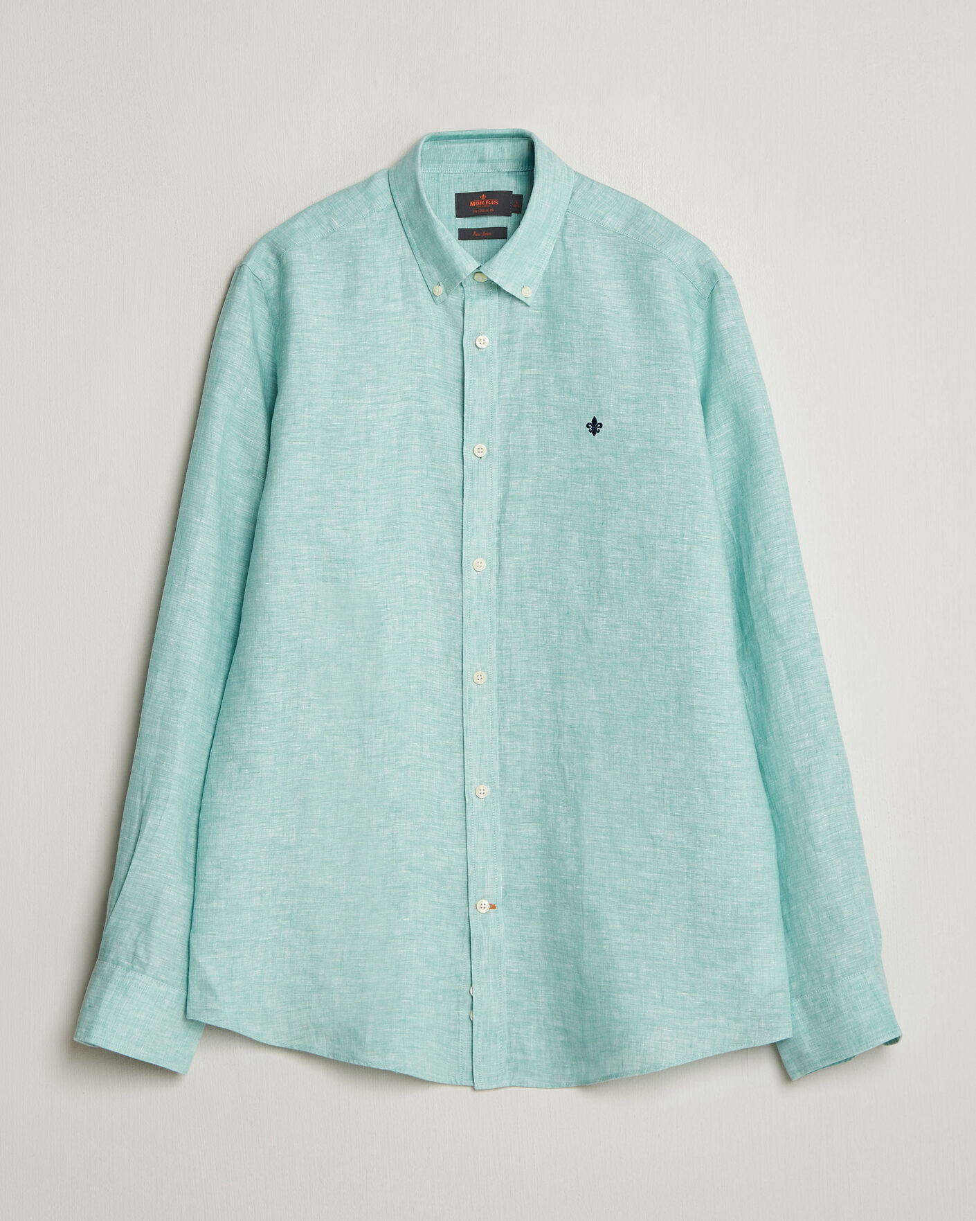 Mies | Kauluspaidat | Morris | Douglas Button Down Linen Shirt Green