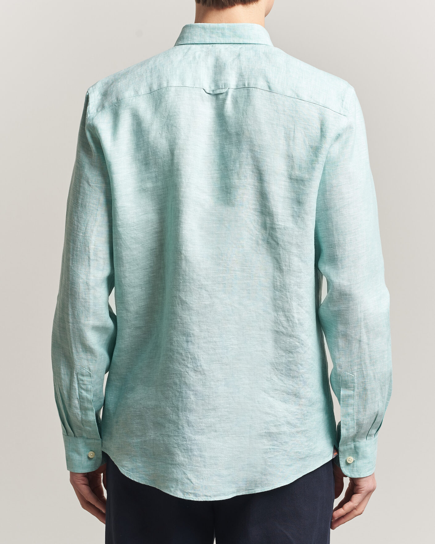 Mies | Kauluspaidat | Morris | Douglas Button Down Linen Shirt Green