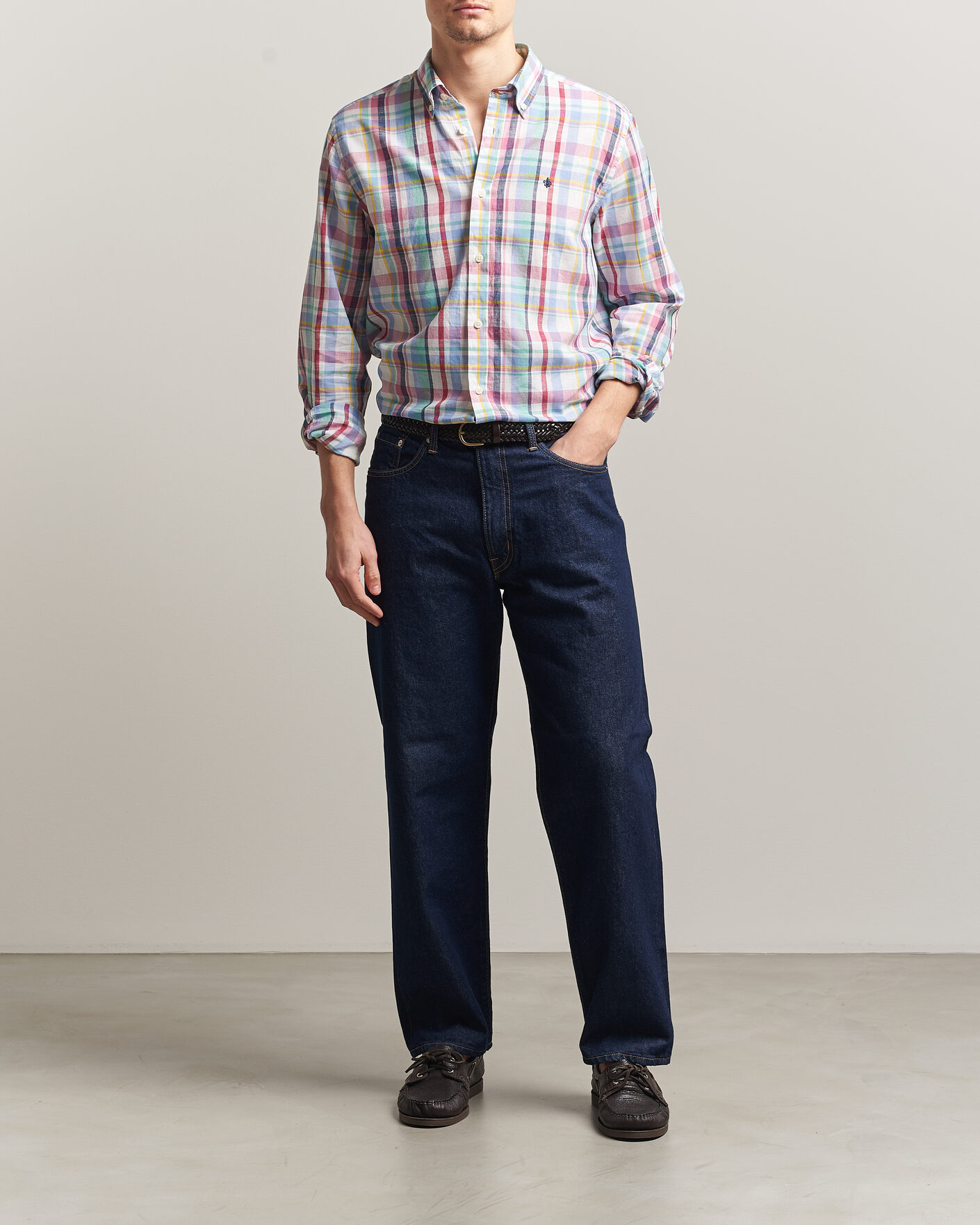 Mies | Kauluspaidat | Morris | Preppy Check Linen Shirt Multi