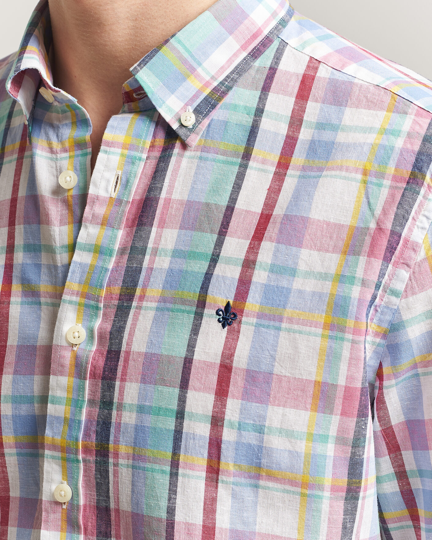 Mies | Kauluspaidat | Morris | Preppy Check Linen Shirt Multi
