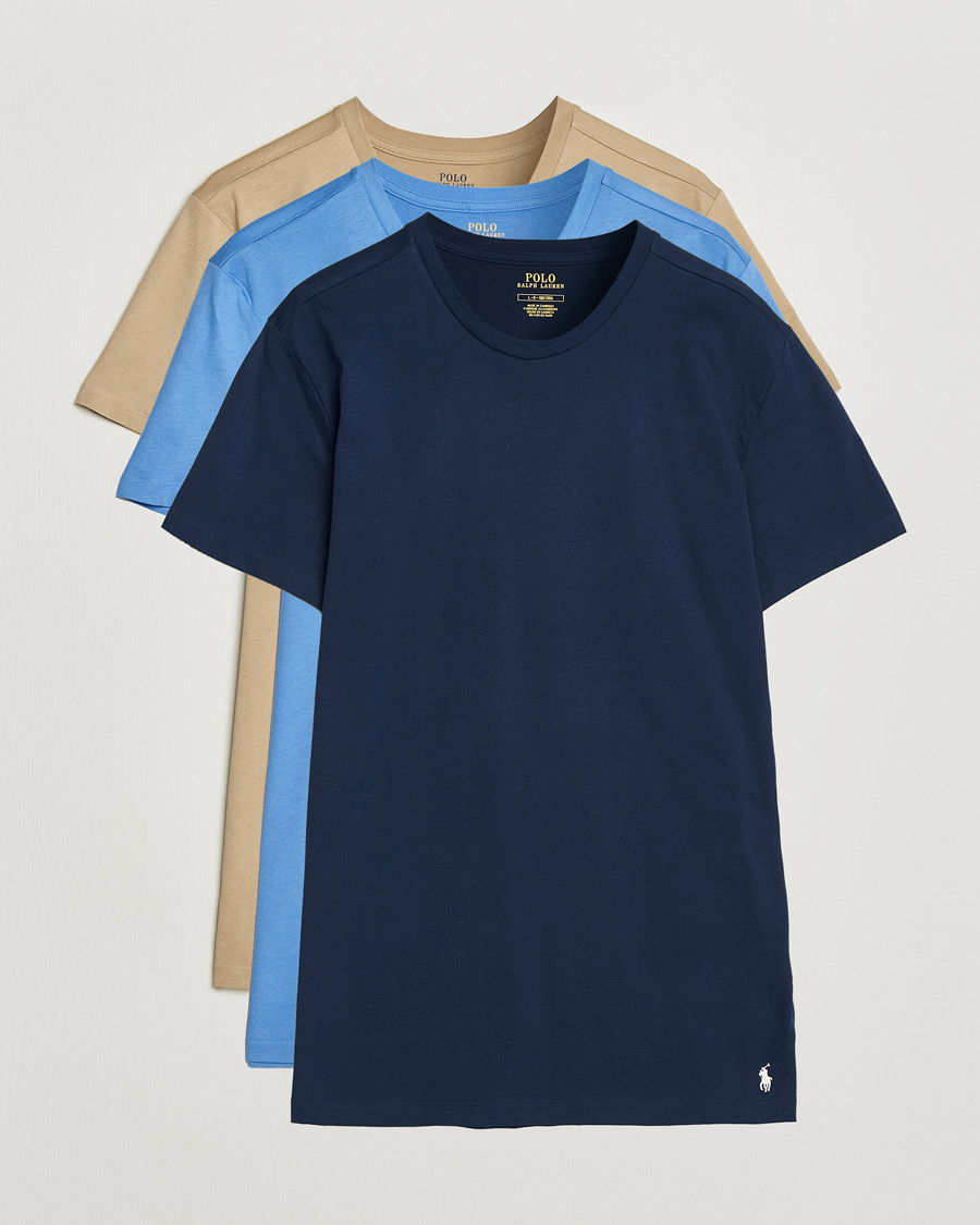 Mies | T-paidat | Polo Ralph Lauren | 3-Pack Crew Neck T-Shirt Island/Khaki/Navy