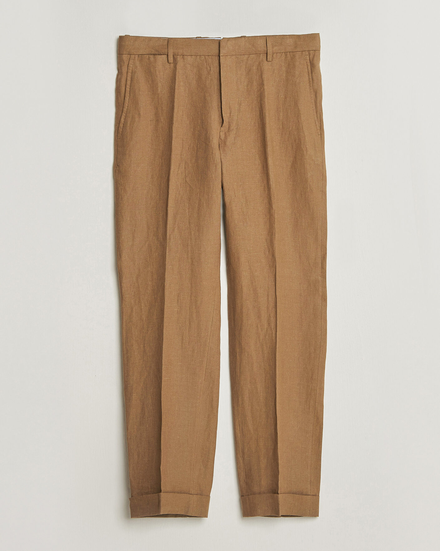 Mies | Housut | Polo Ralph Lauren | Linen Pleated Trousers Light Sable