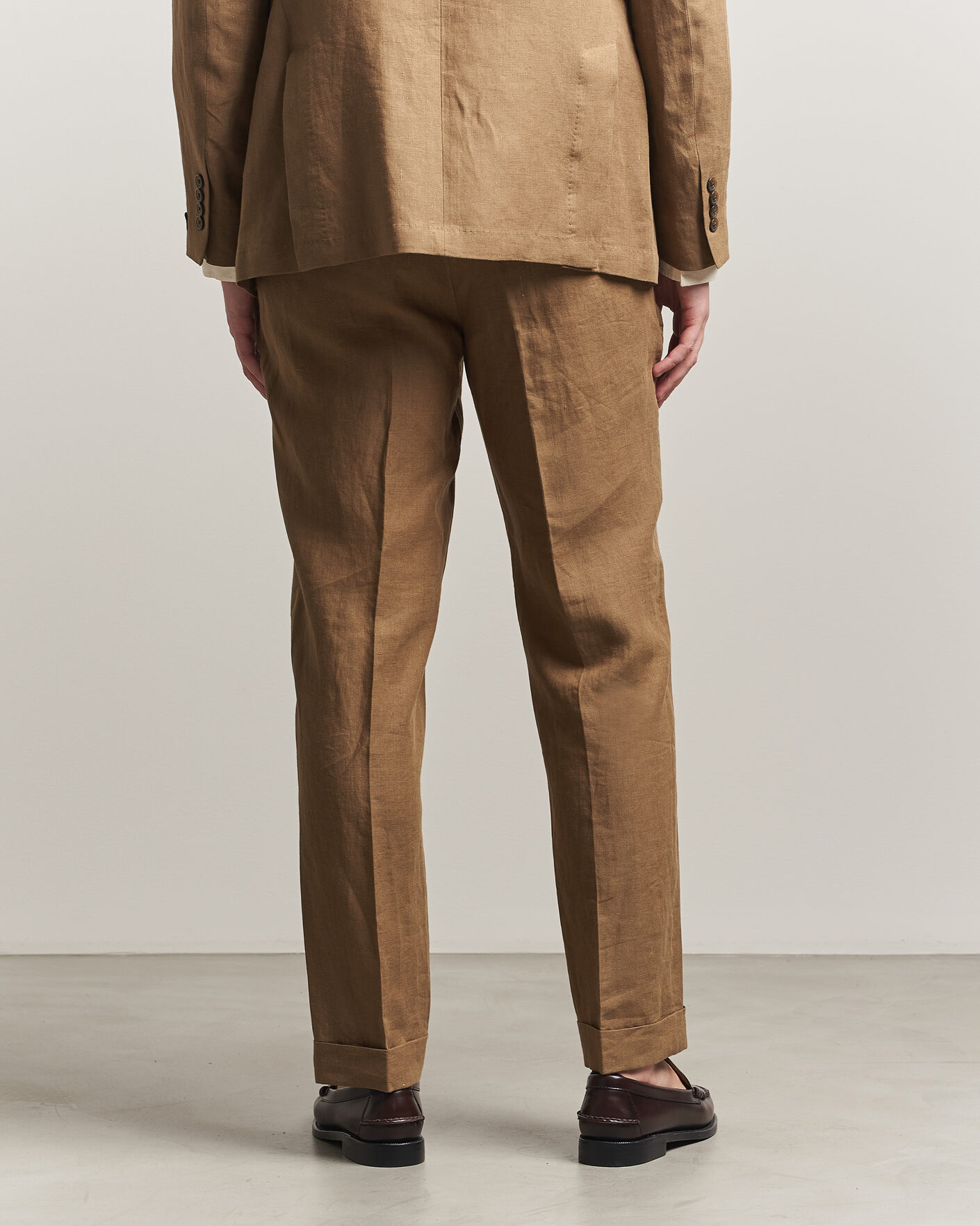 Mies | Housut | Polo Ralph Lauren | Linen Pleated Trousers Light Sable