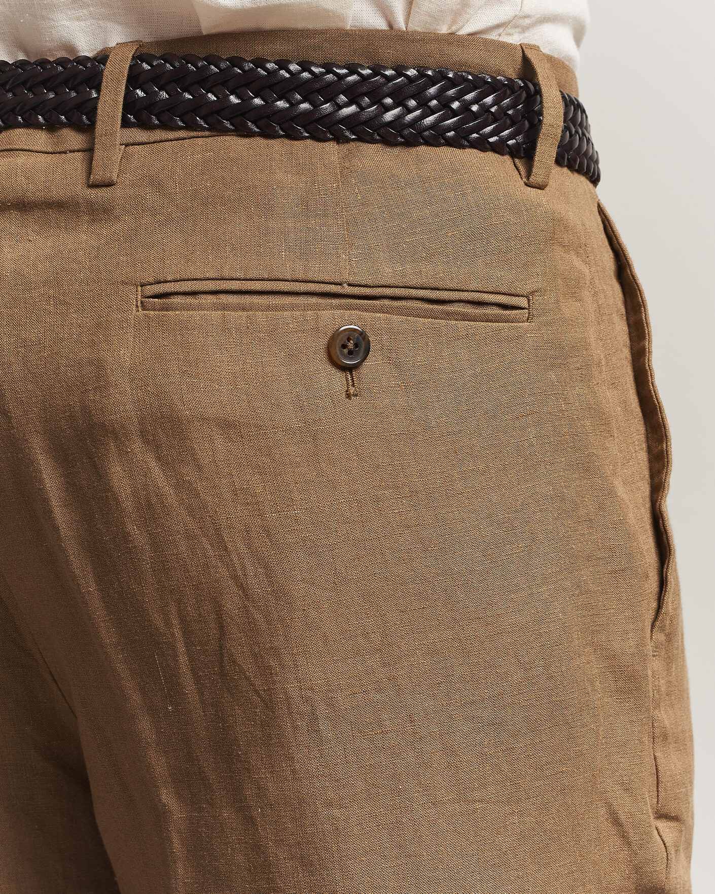 Mies | Housut | Polo Ralph Lauren | Linen Pleated Trousers Light Sable