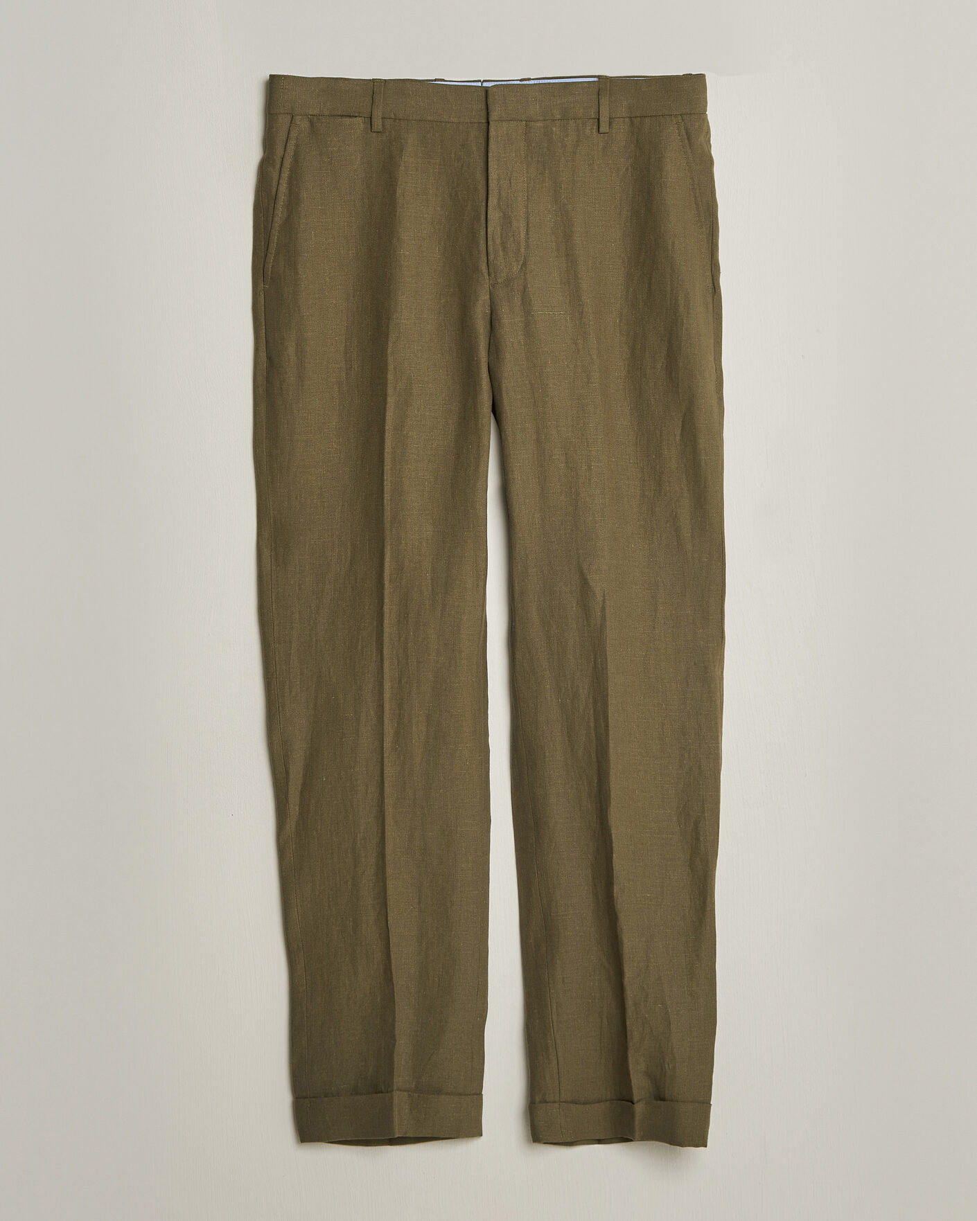 Mies | Housut | Polo Ralph Lauren | Linen Pleated Trousers Basic Olive
