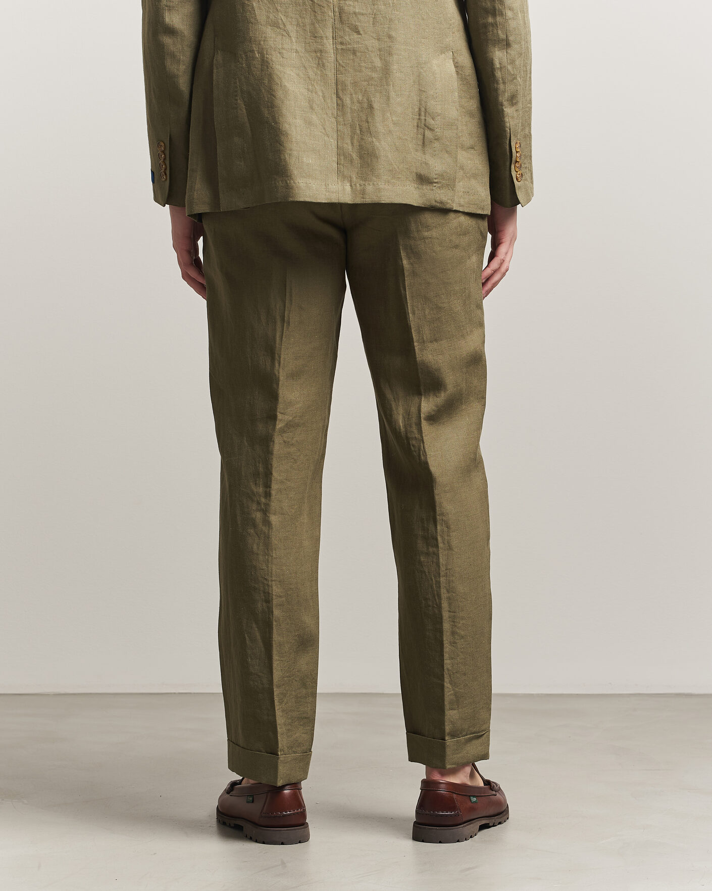 Mies | Housut | Polo Ralph Lauren | Linen Pleated Trousers Basic Olive