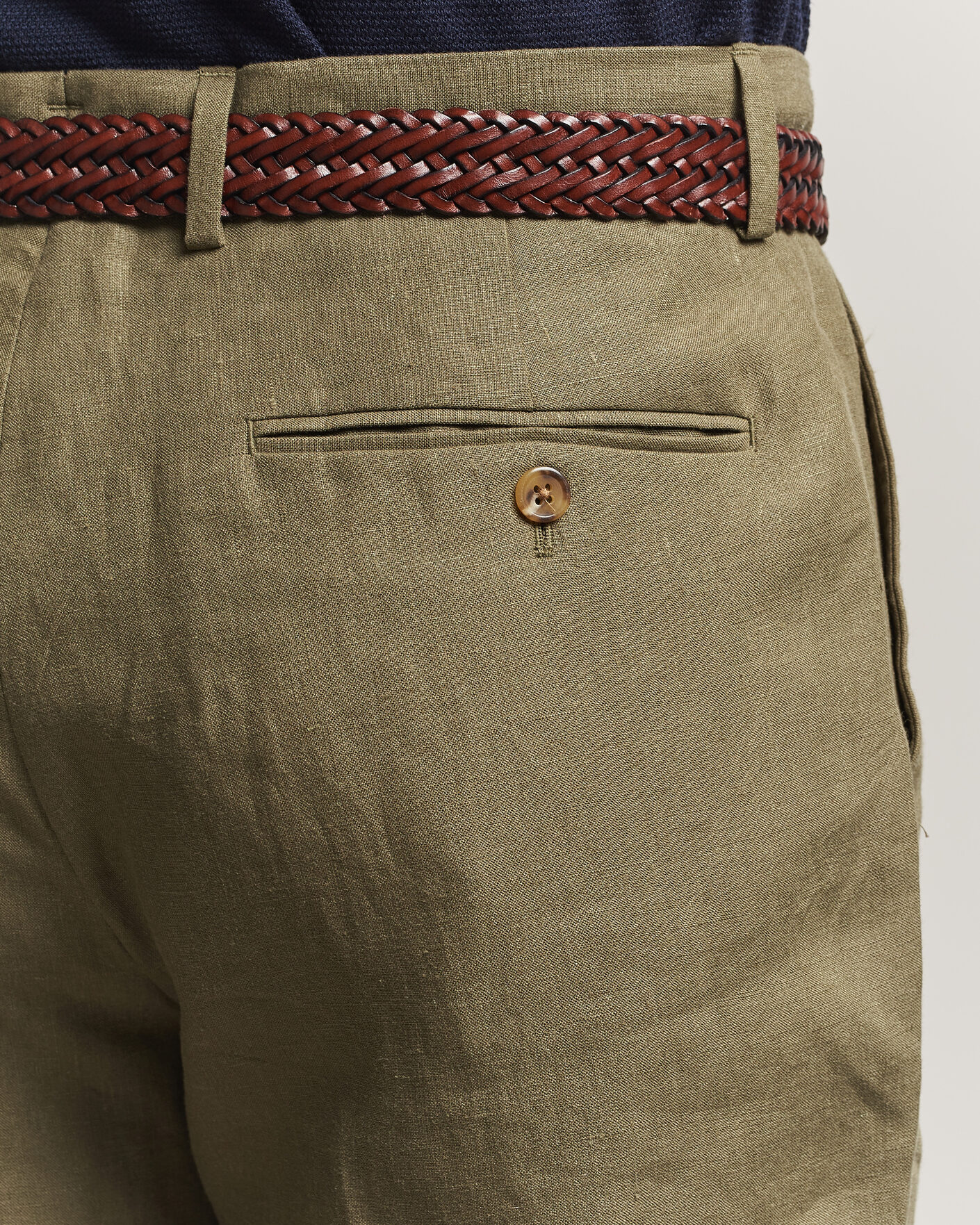 Mies | Housut | Polo Ralph Lauren | Linen Pleated Trousers Basic Olive
