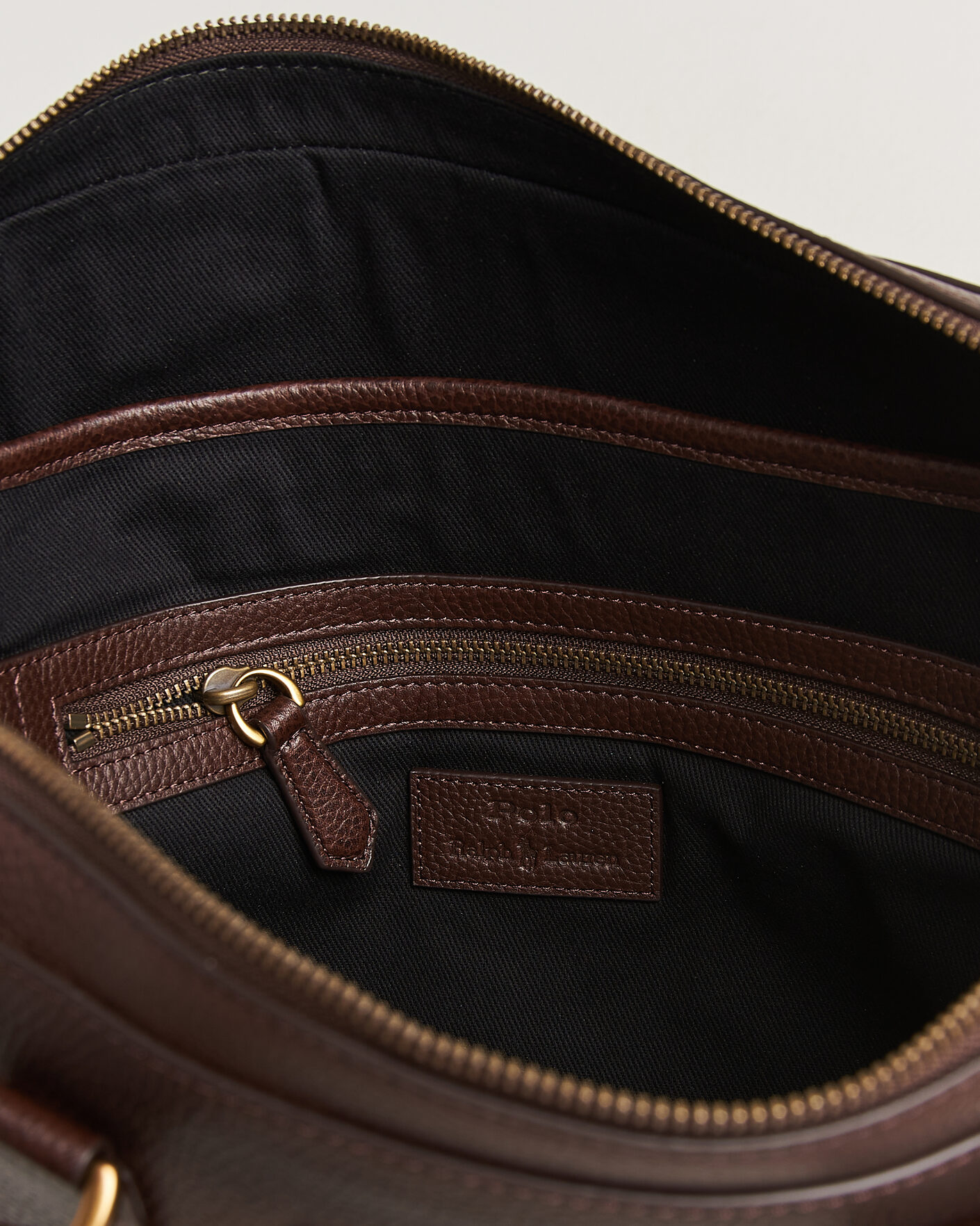 Mies | Laukut | Polo Ralph Lauren | Pebble Leather Briefcase Dark Brown