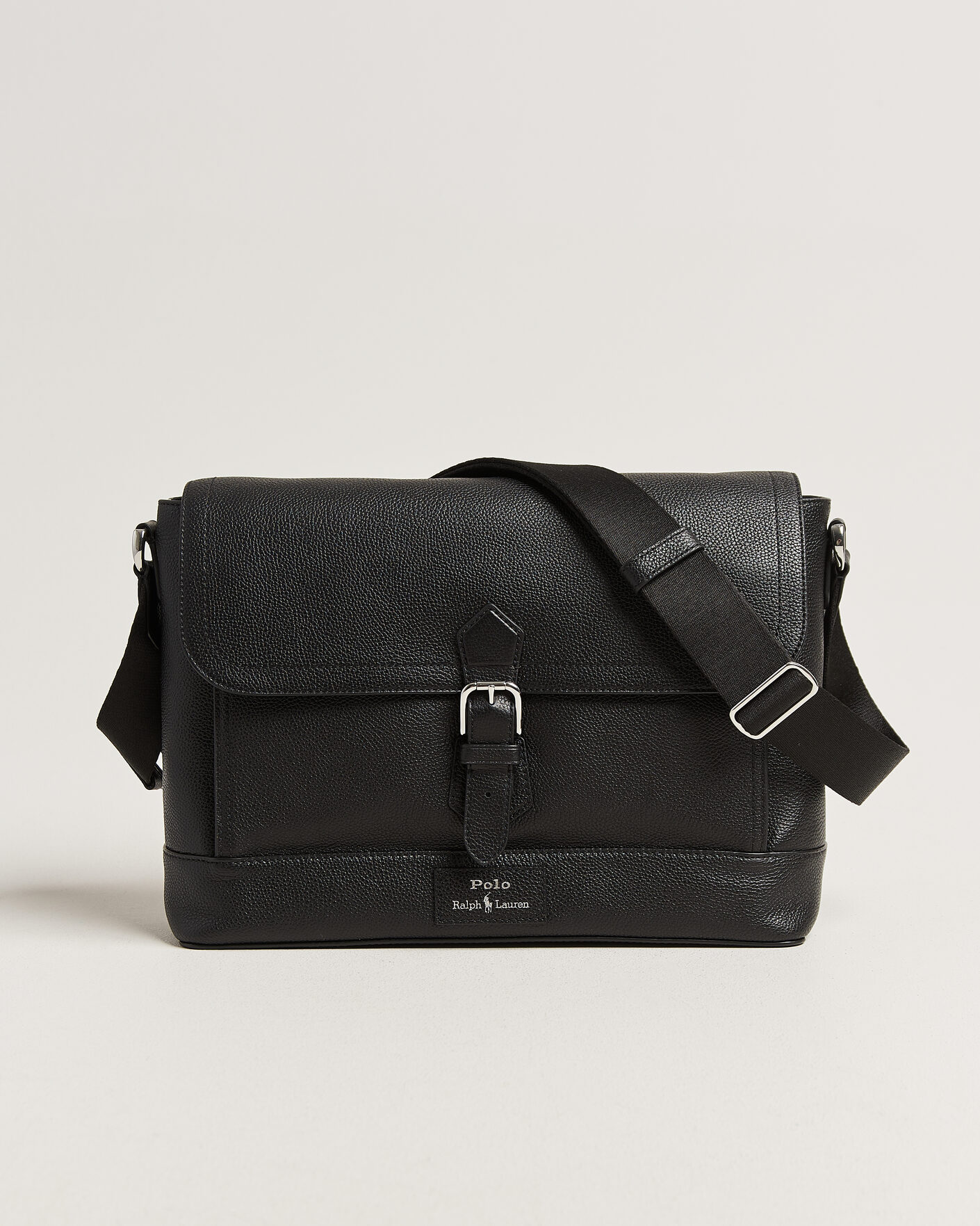 Mies | Laukut | Polo Ralph Lauren | Pebble Leather Messenger Bag Black