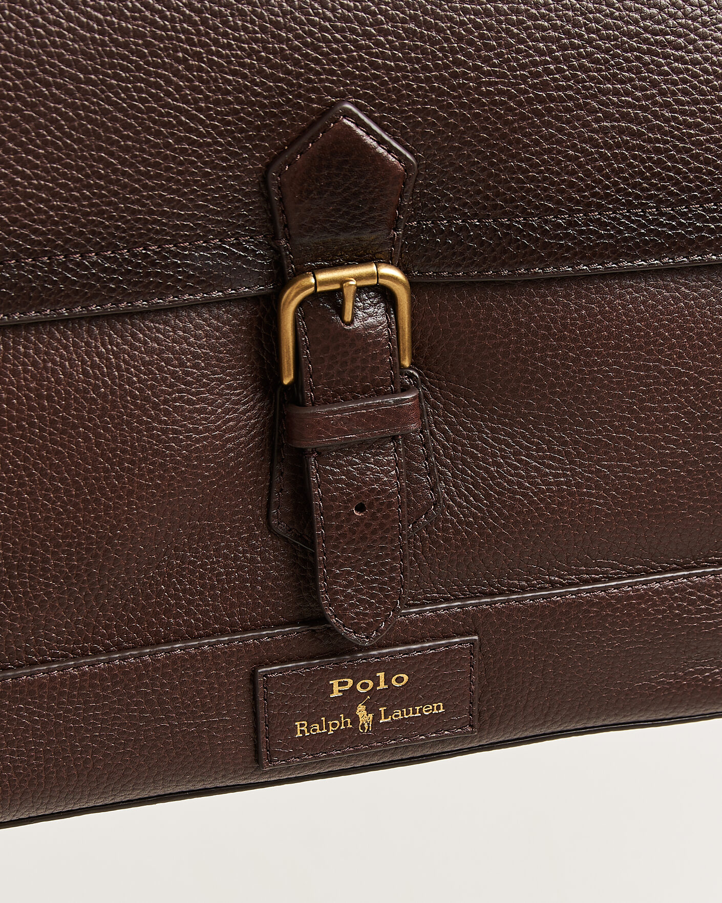 Mies | Laukut | Polo Ralph Lauren | Pebble Leather Messenger Bag Dark Brown