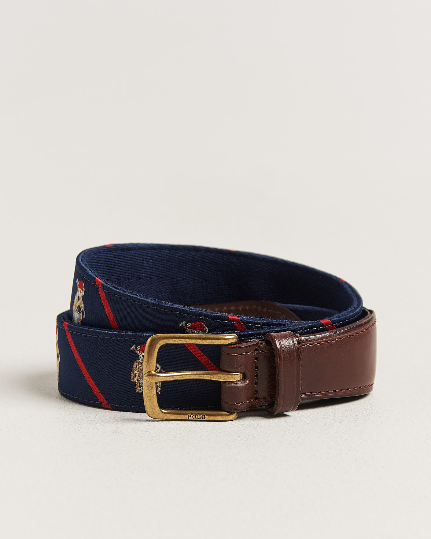 Mies | Vyöt | Polo Ralph Lauren | Leather Bear Belt Navy Multi