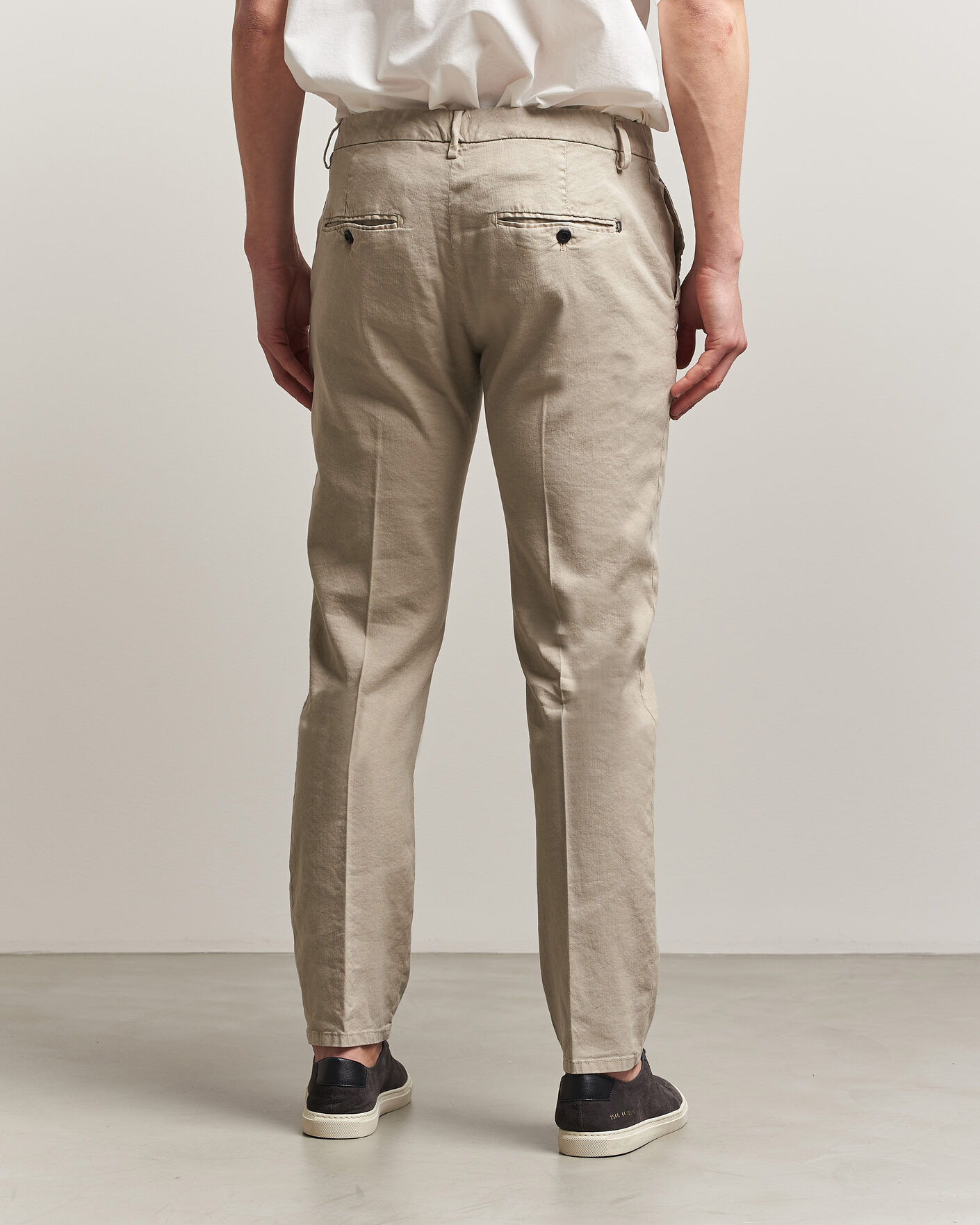 Mies | Housut | Dondup | Spiritisimo Linen Stretch Chinos Beige
