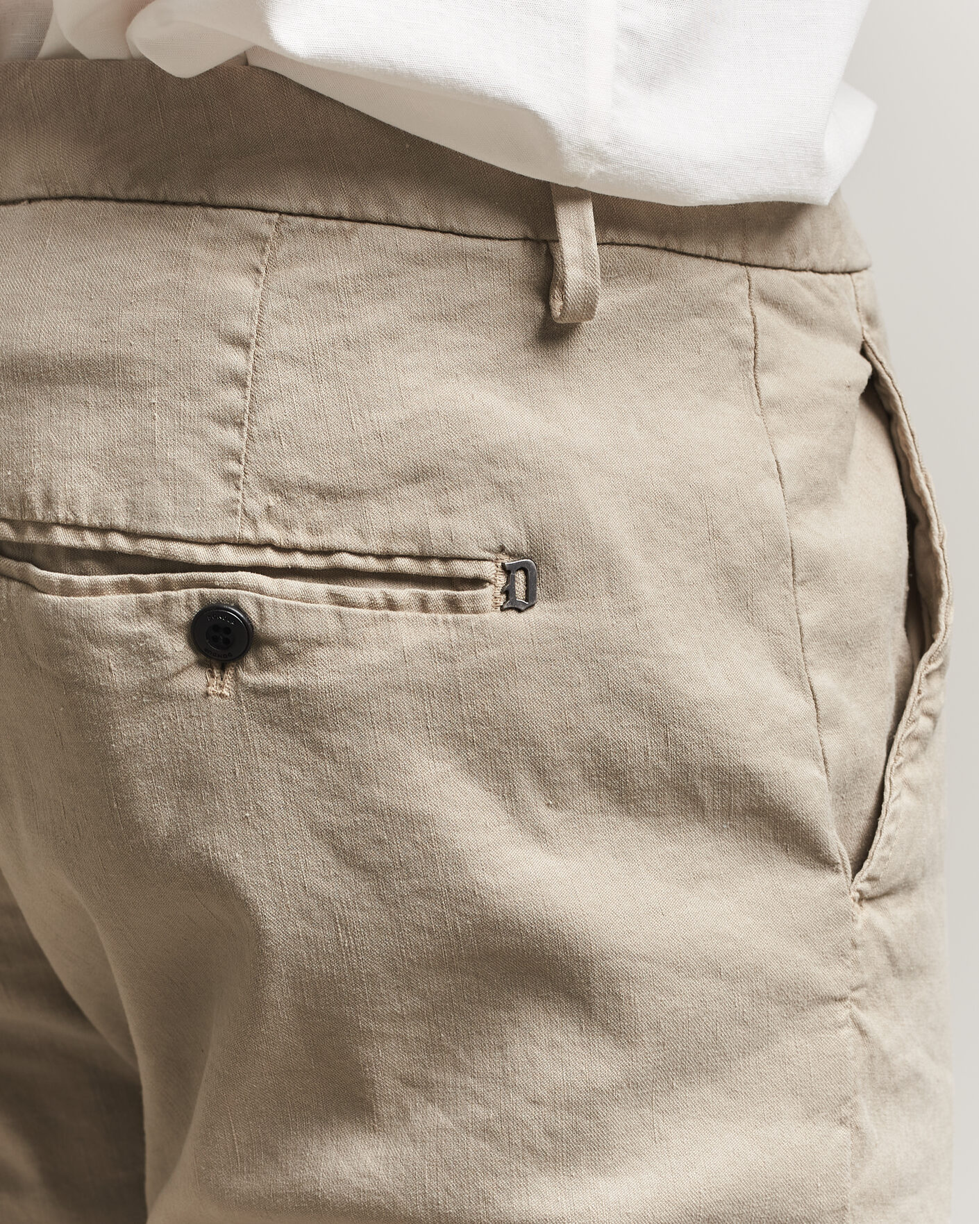 Mies | Housut | Dondup | Spiritisimo Linen Stretch Chinos Beige