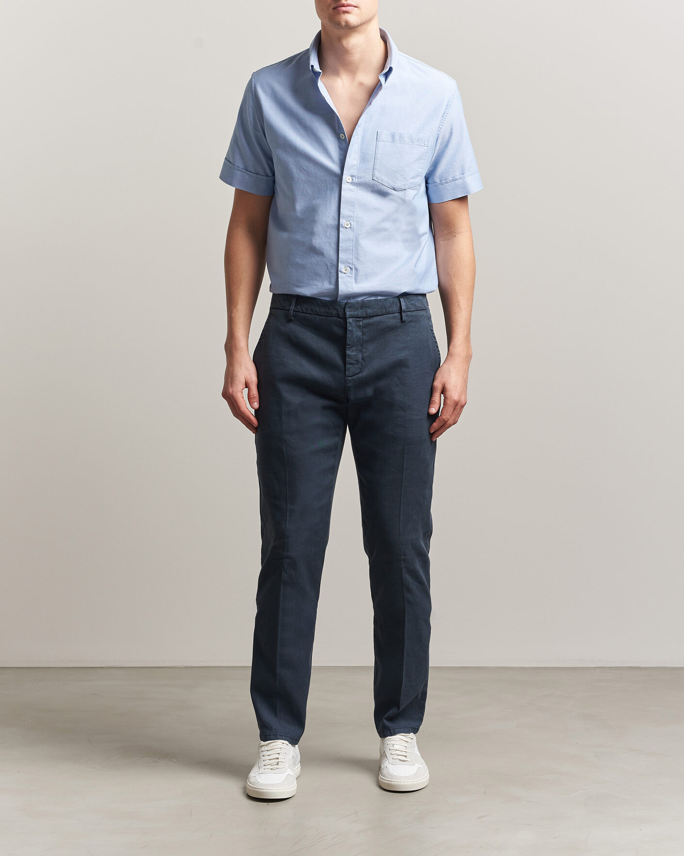 Mies | Housut | Dondup | Spiritisimo Linen Stretch Chinos Navy