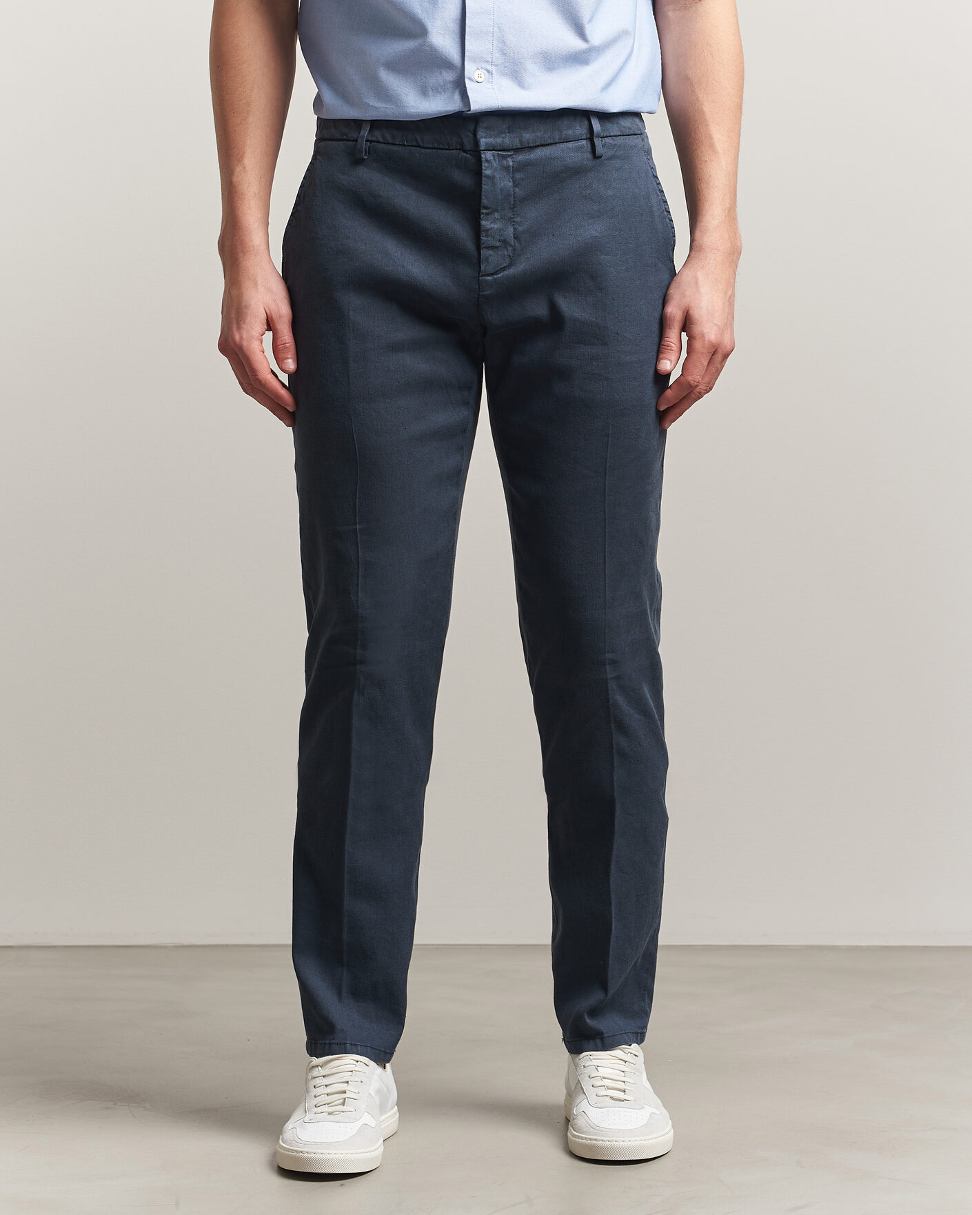 Mies | Housut | Dondup | Spiritisimo Linen Stretch Chinos Navy