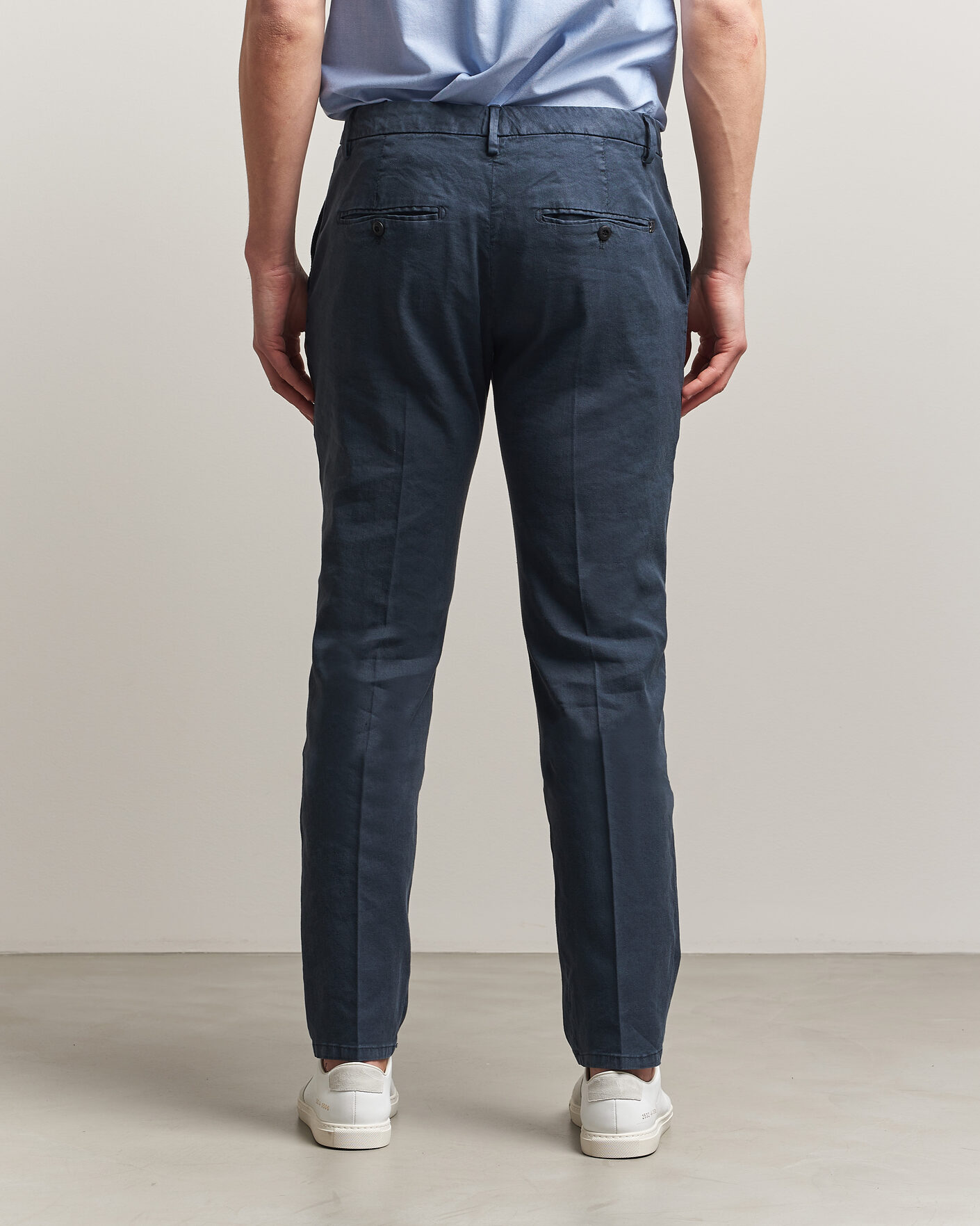 Mies | Housut | Dondup | Spiritisimo Linen Stretch Chinos Navy