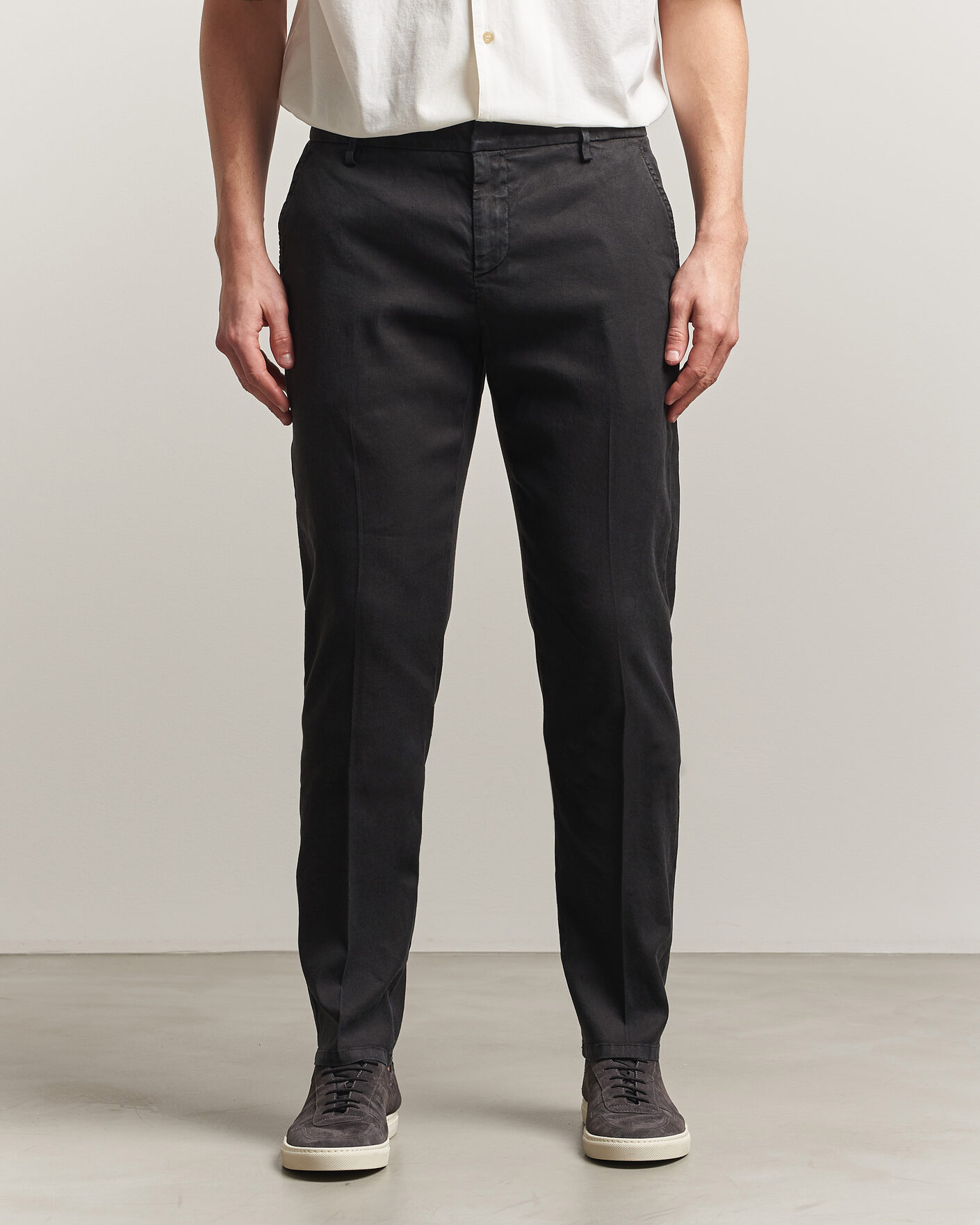 Mies | Housut | Dondup | Spiritisimo Linen Stretch Chinos Black