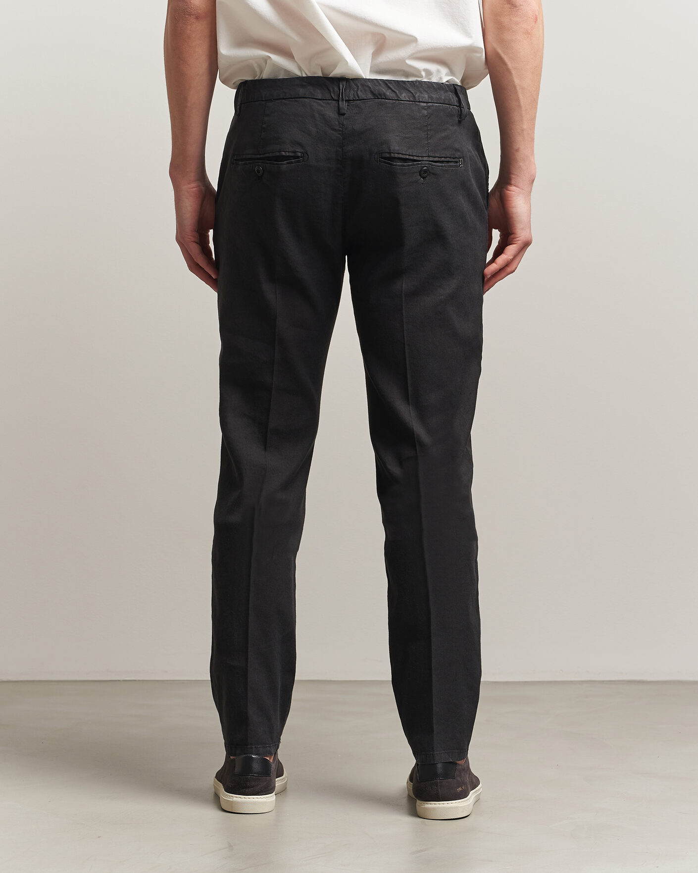 Mies | Housut | Dondup | Spiritisimo Linen Stretch Chinos Black