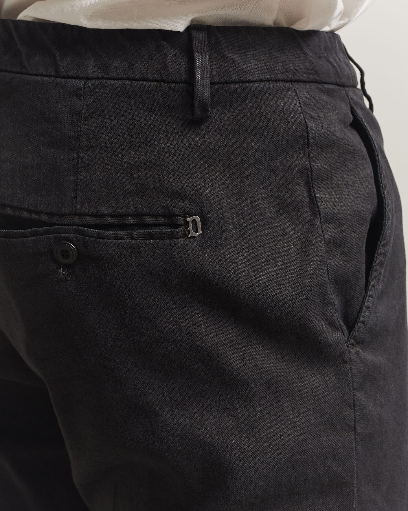 Mies | Housut | Dondup | Spiritisimo Linen Stretch Chinos Black