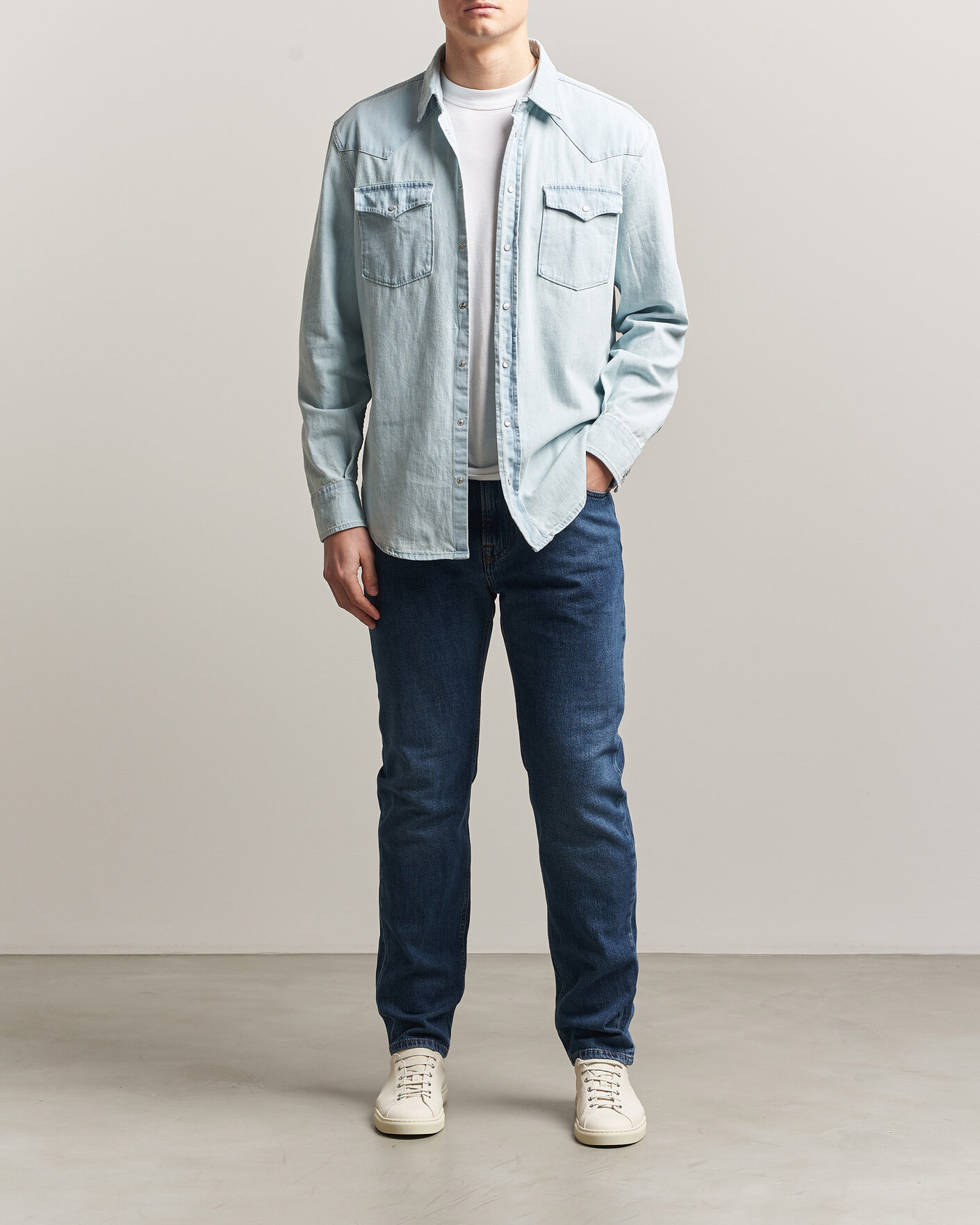 Mies | Kauluspaidat | Dondup | Regular Fit Denim Shirt Light Blue