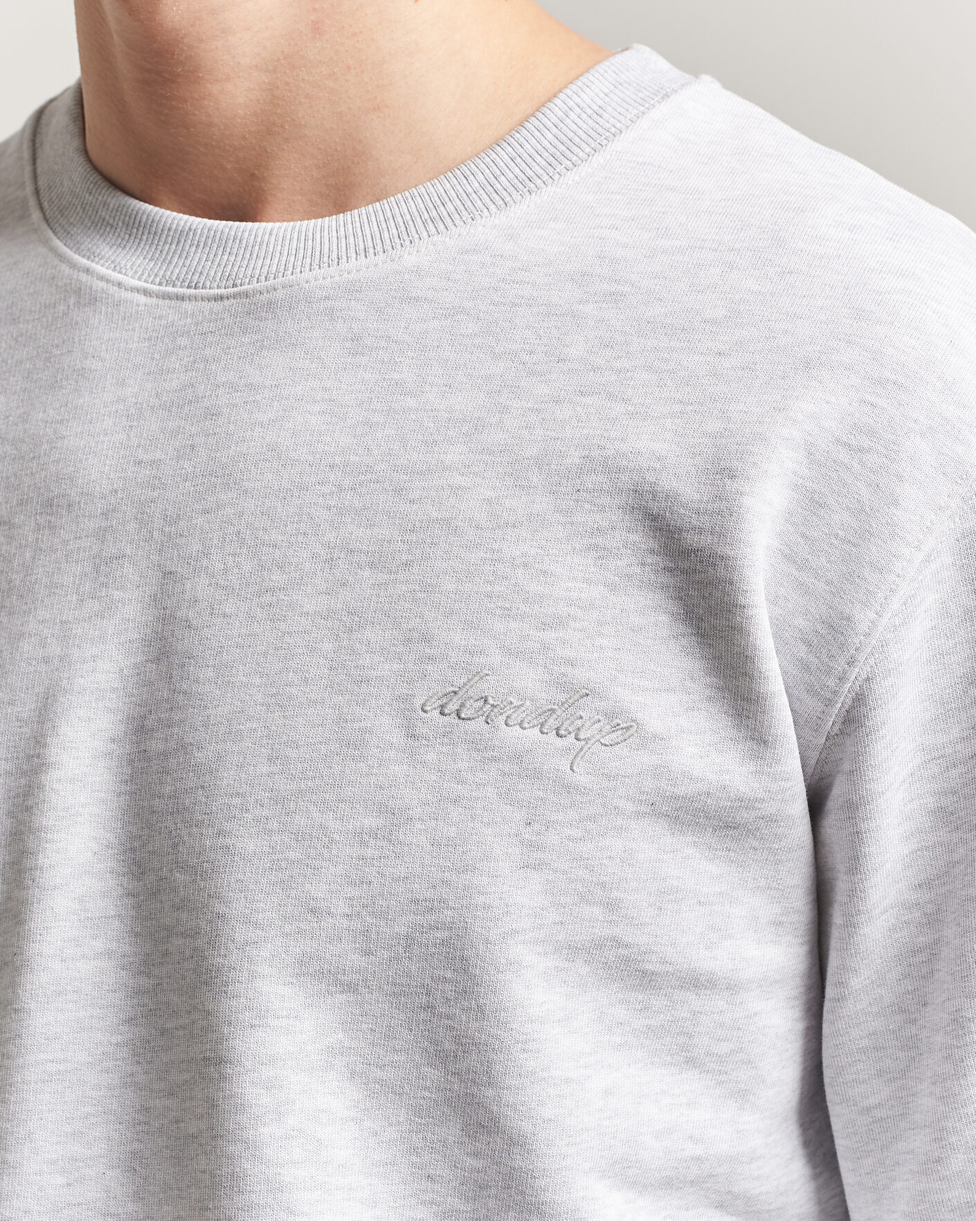 Mies | Puserot | Dondup | Logo Crew Neck Sweatshirt Light Grey Melange
