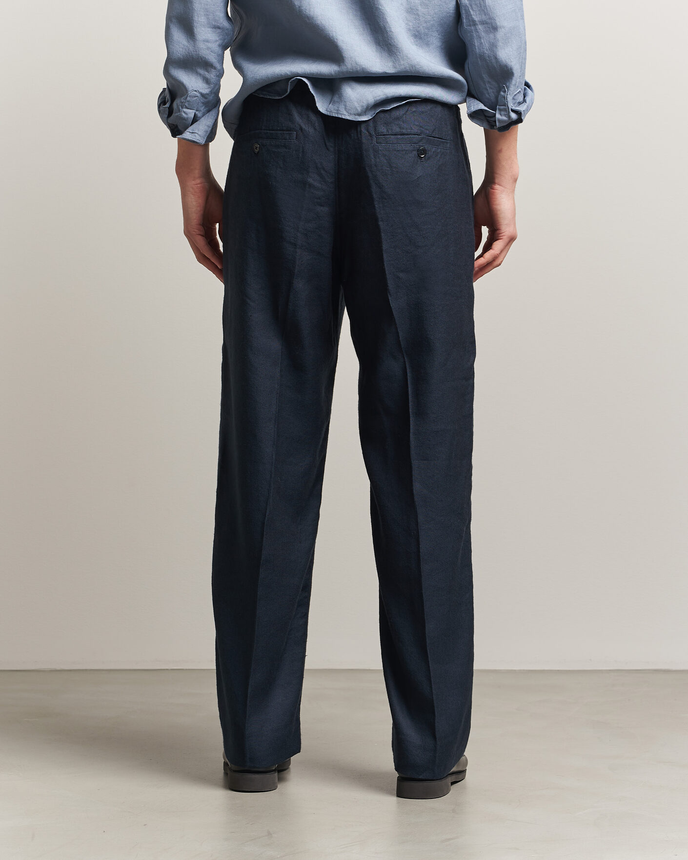 Mies | Housut | NN07 | Kay Linen/Viscose Drawstring Trousers Deep Navy