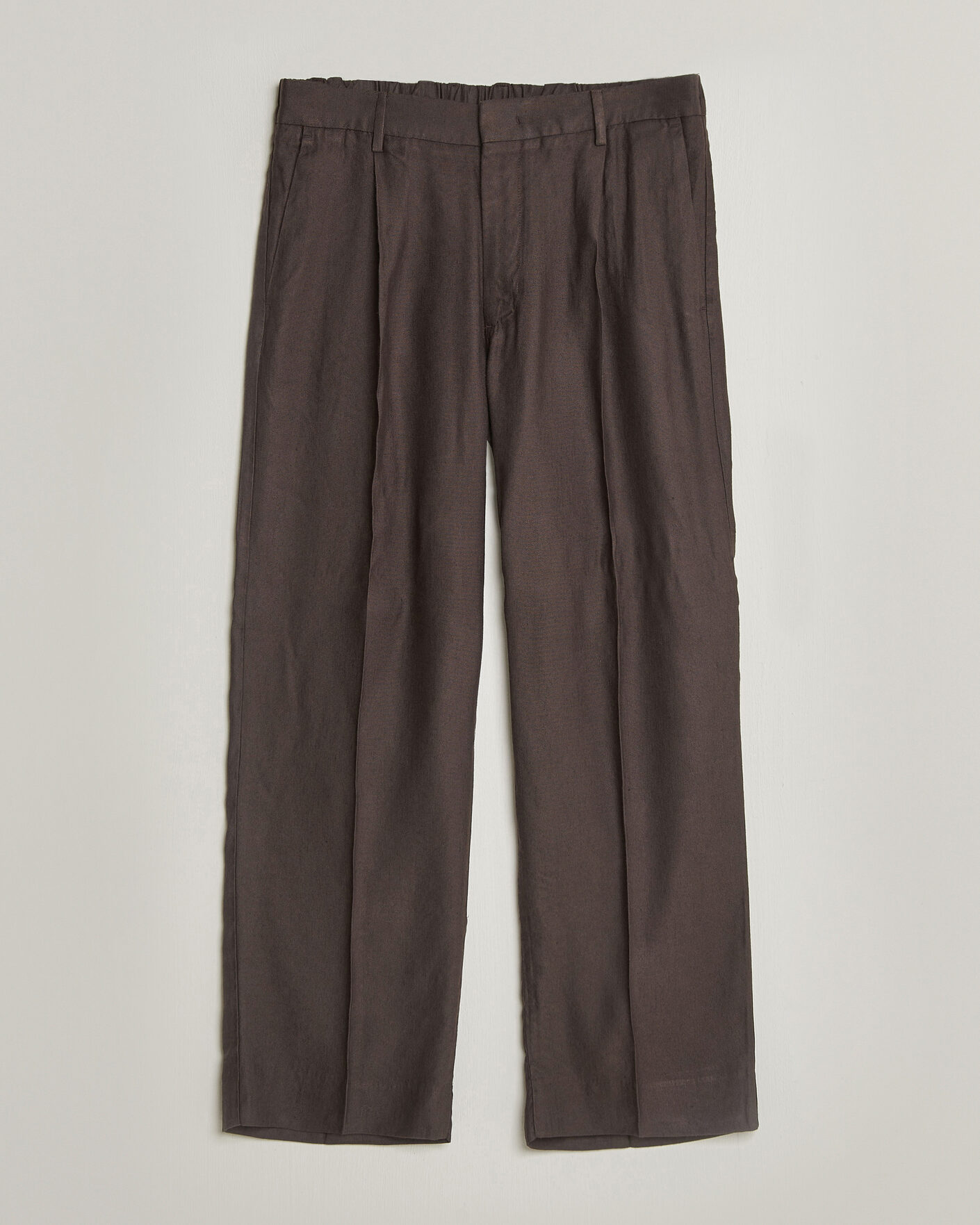 Mies | Housut | NN07 | Kay Linen/Viscose Drawstring Trousers Deep Truffle