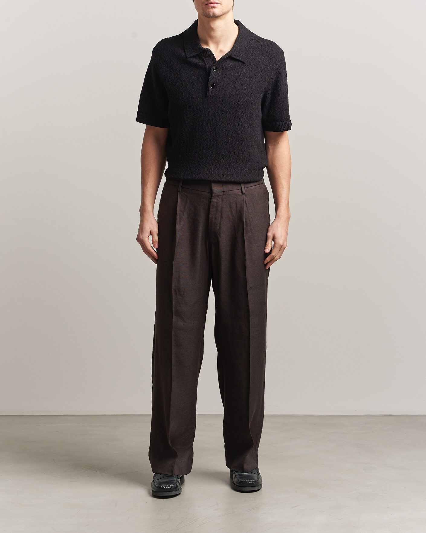 Mies | Housut | NN07 | Kay Linen/Viscose Drawstring Trousers Deep Truffle