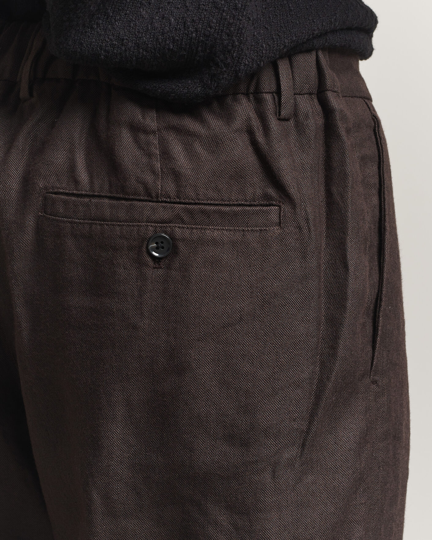 Mies | Housut | NN07 | Kay Linen/Viscose Drawstring Trousers Deep Truffle