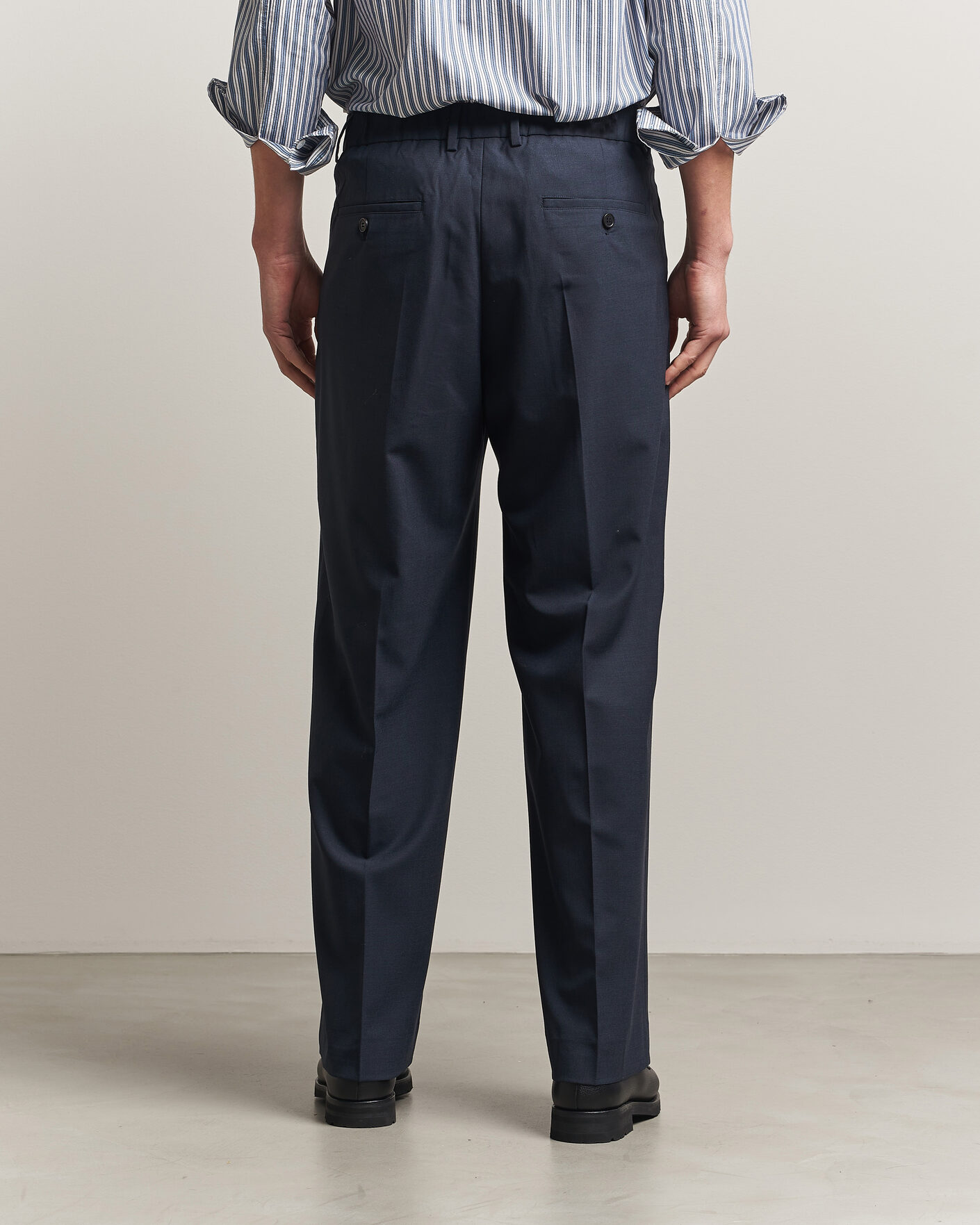 Mies | Housut | NN07 | Kay Summer Wool Drawstring Trousers Deep Navy