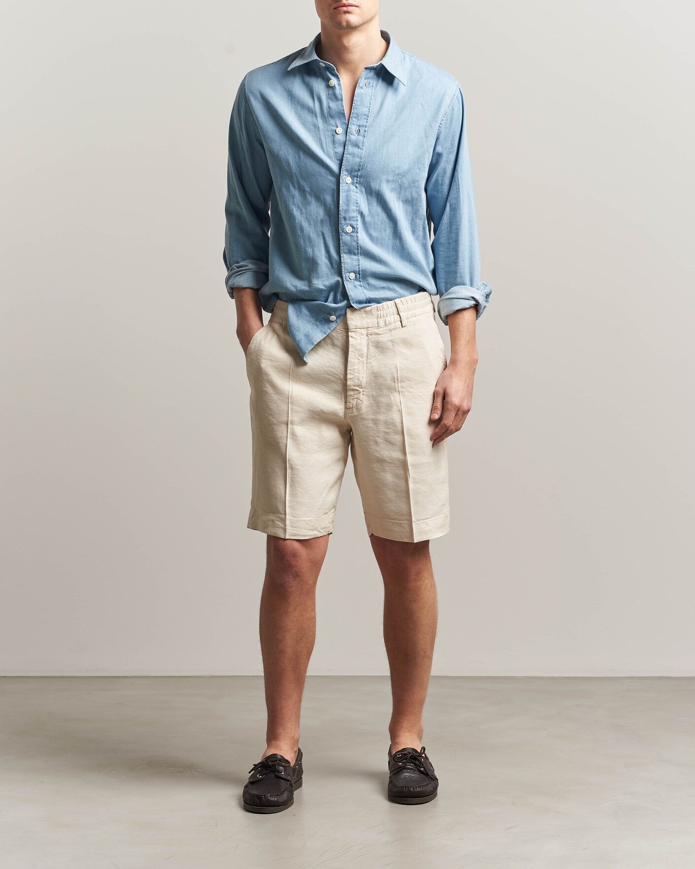 Mies | Shortsit | NN07 | Billie Linen/Viscose Drawstring Shorts Ivory