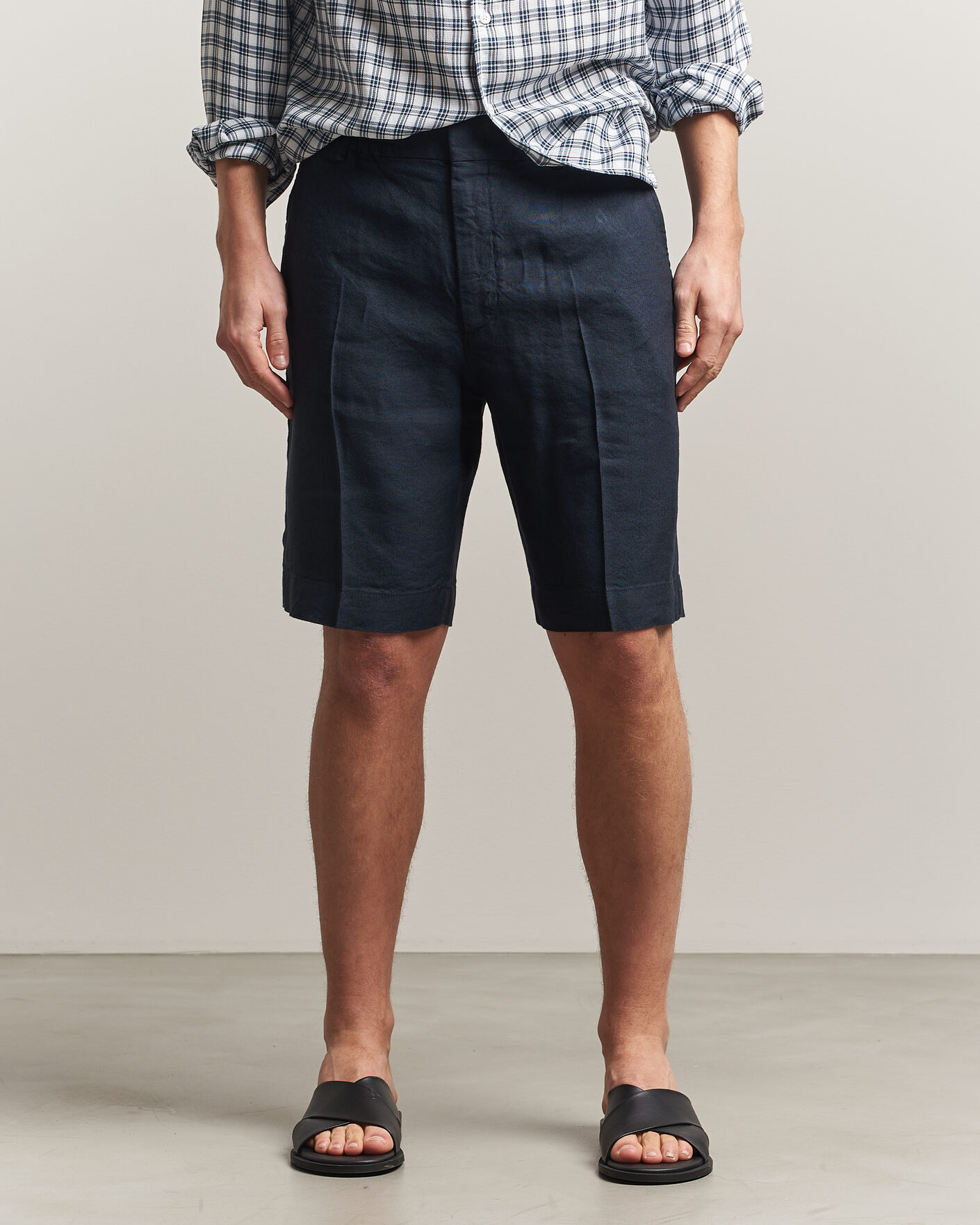 Mies | Shortsit | NN07 | Billie Linen/Viscose Drawstring Shorts Deep Navy