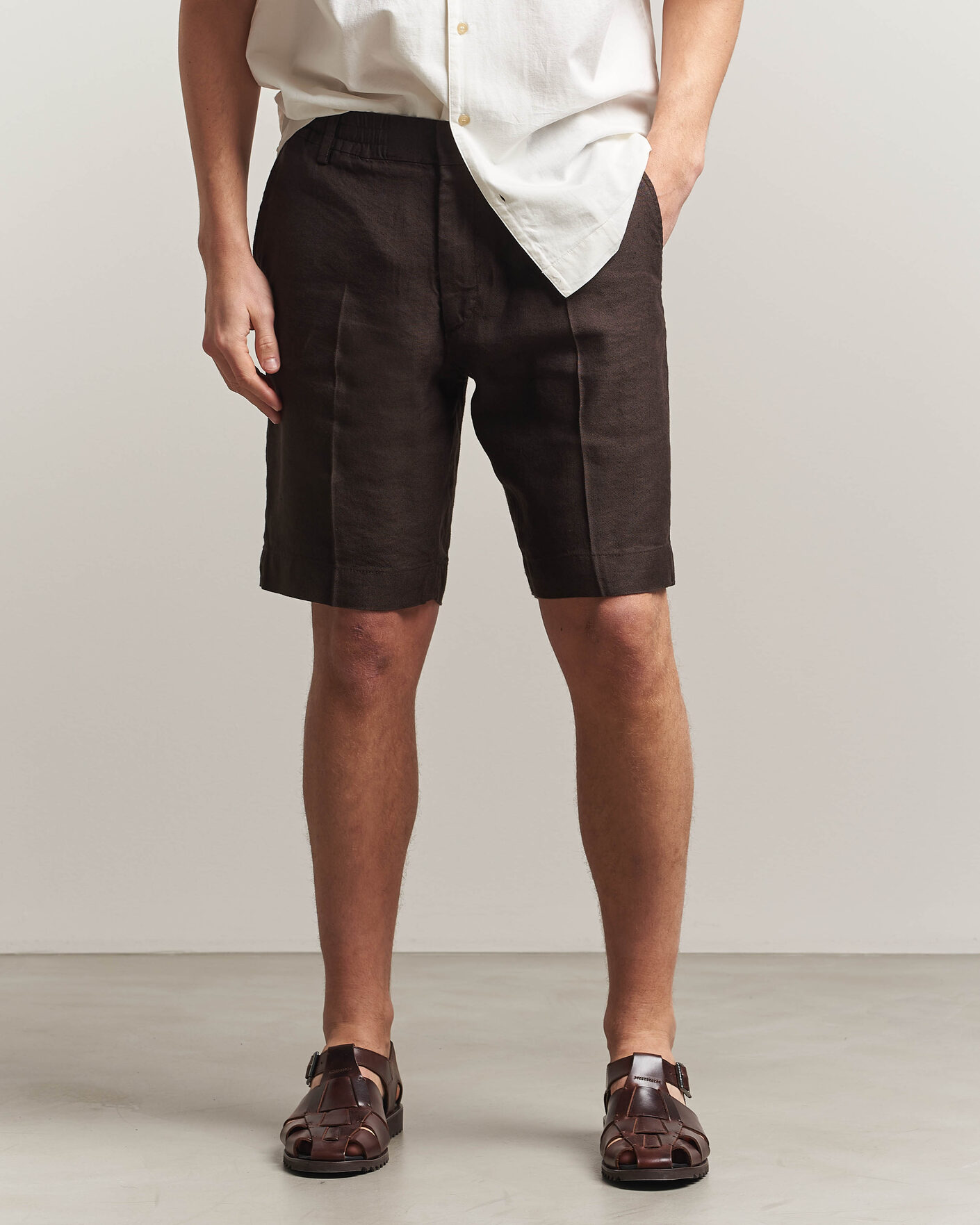Mies | Shortsit | NN07 | Billie Linen/Viscose Drawstring Shorts Deep Truffle