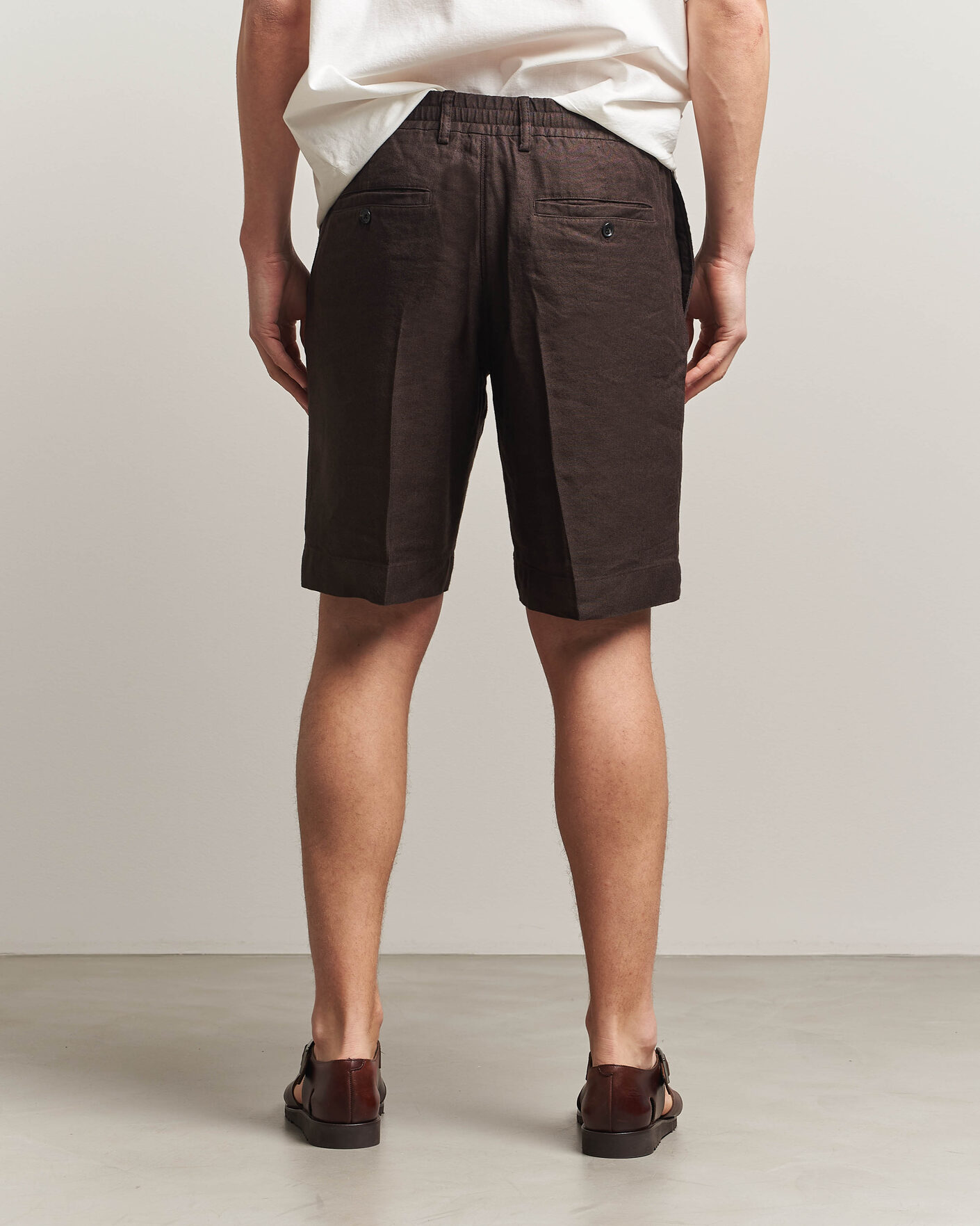 Mies | Shortsit | NN07 | Billie Linen/Viscose Drawstring Shorts Deep Truffle