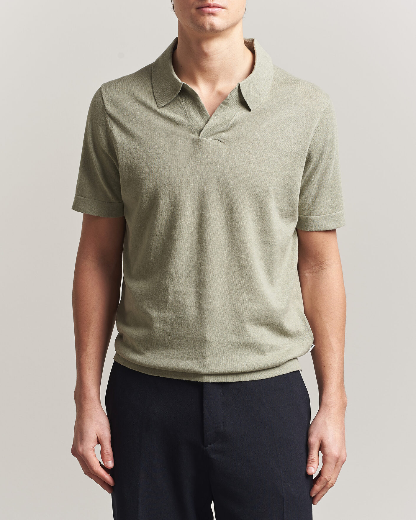 Mies | Pikeet | NN07 | Ryan Cotton/Linen Polo Sage Green